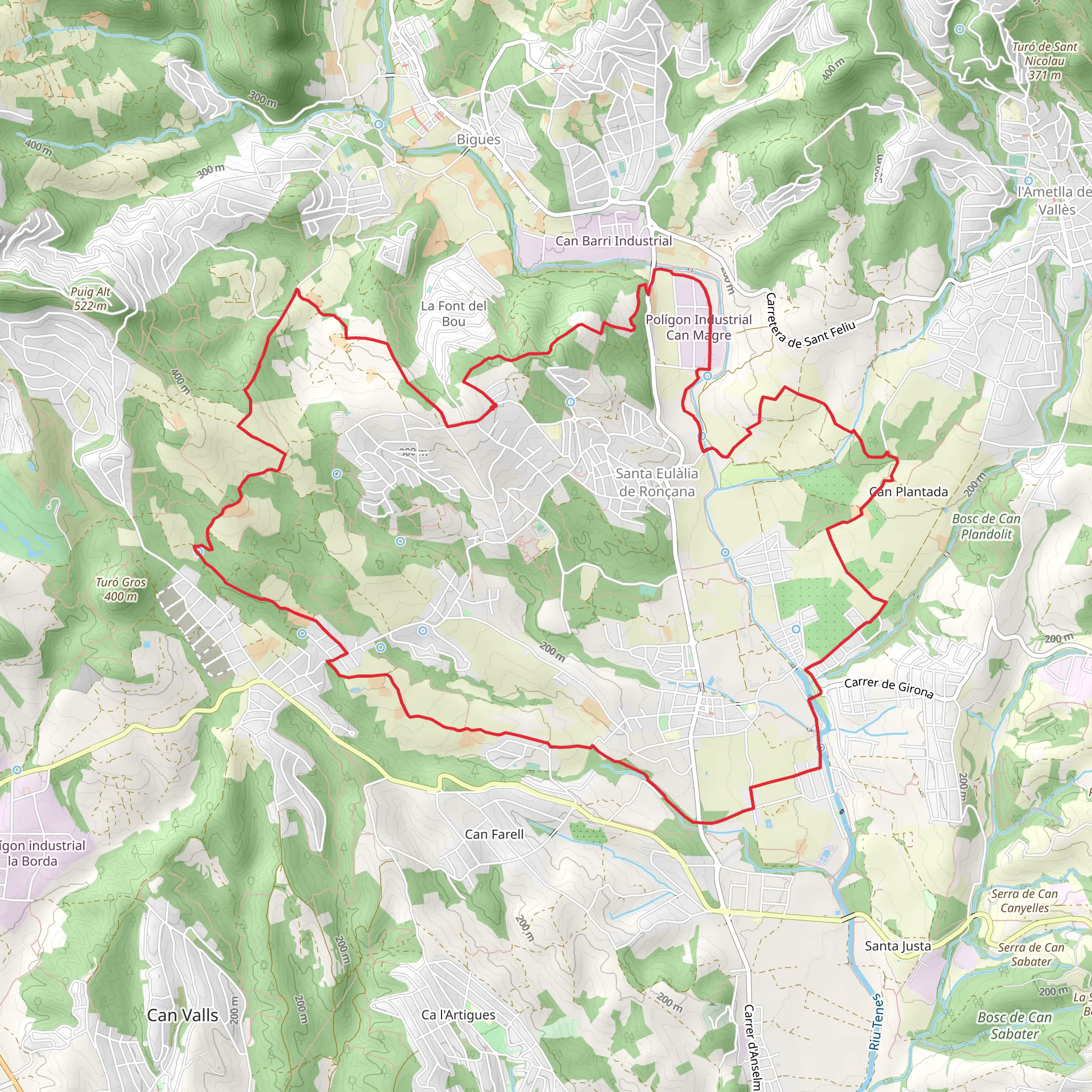 Path of Santa Eulalia de Ronçana PR C 10 mobile static map