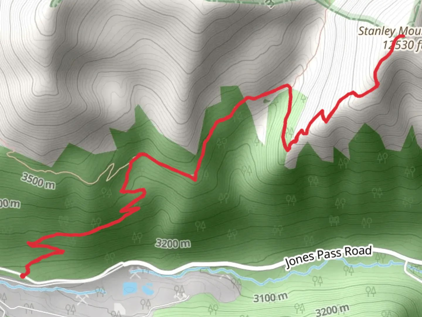 An image depicting the trail Stanley Mountain via Stanley CDT Spur and its surrounding area.