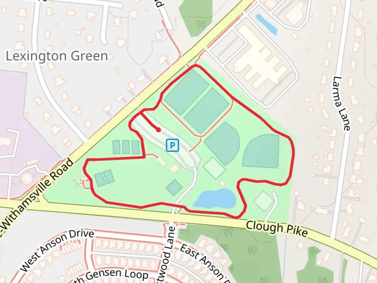 An image depicting the trail Veteran’s Park Loop and its surrounding area.