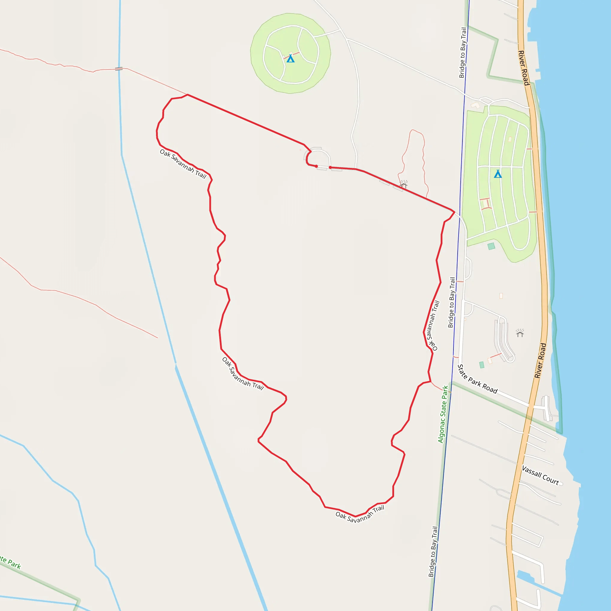 Oak Savannah Loop Trail mobile static map