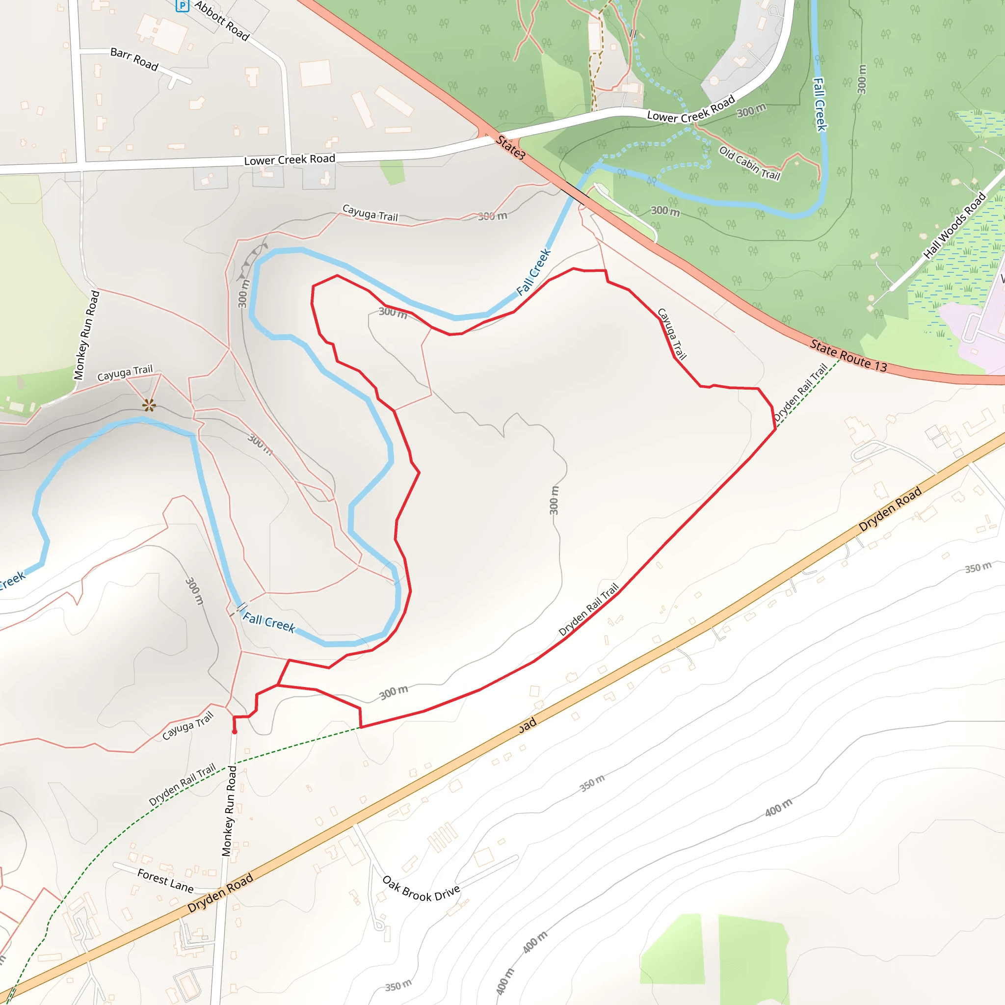 Cayuga Loop Trail mobile static map