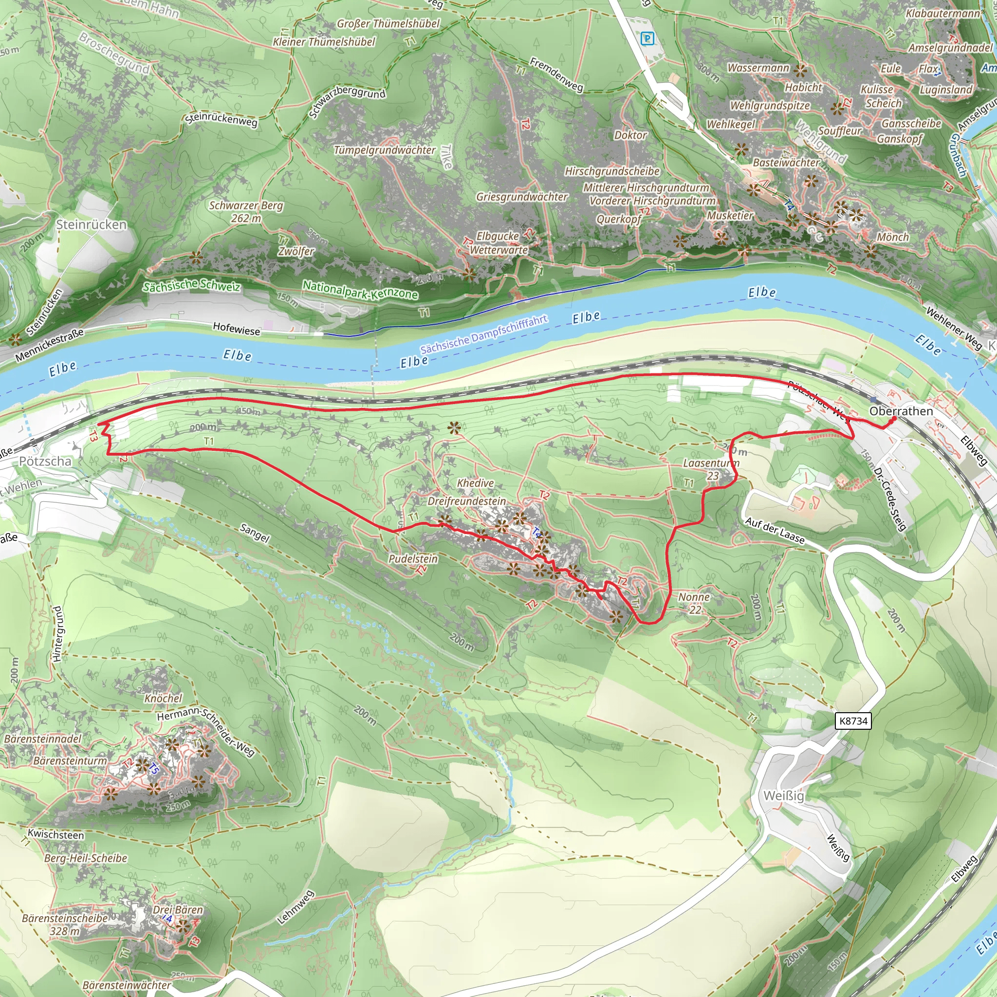 Rauenstein and Rathener Weg mobile static map