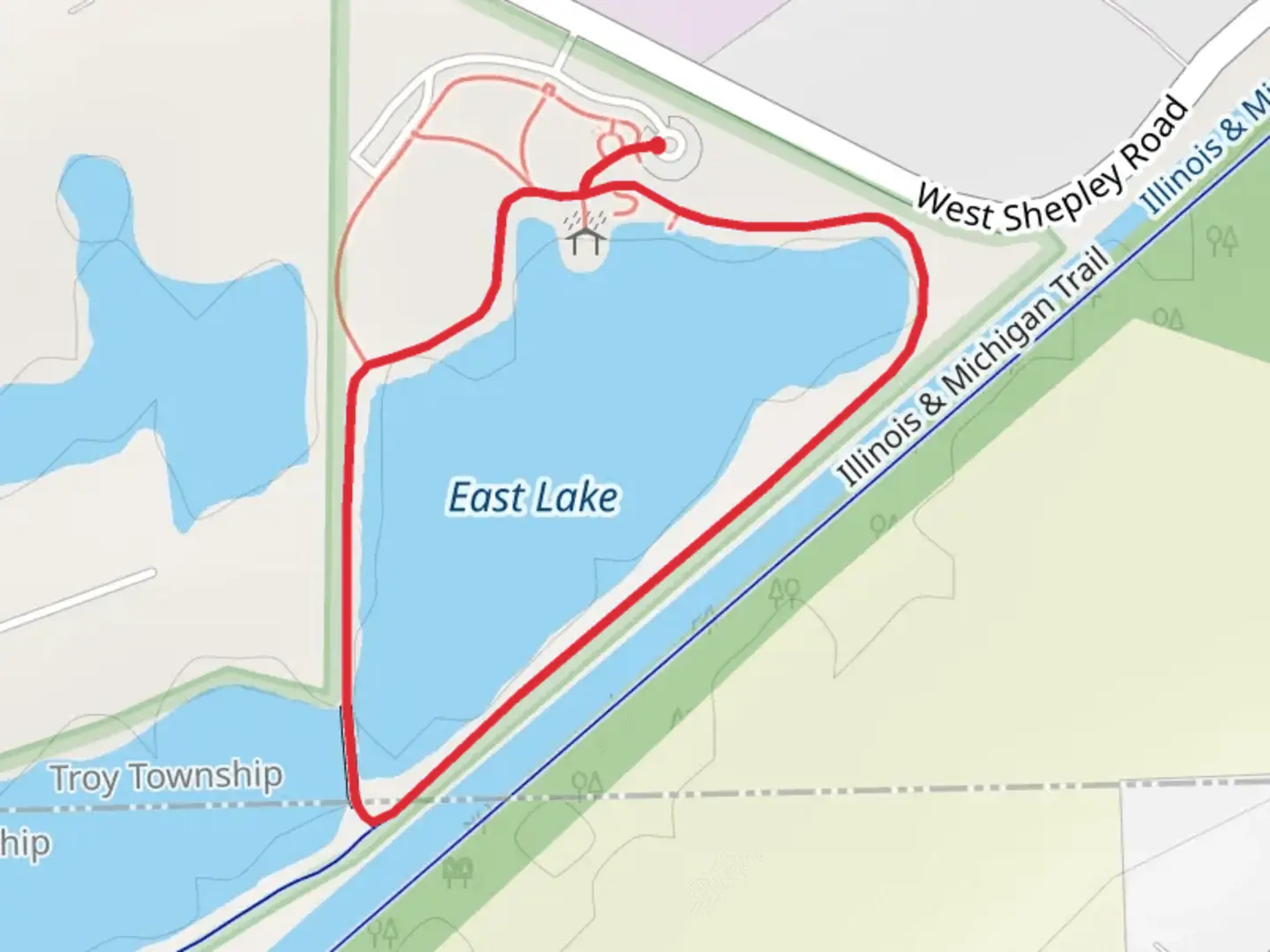 An image depicting the trail East Lake Loop and its surrounding area.