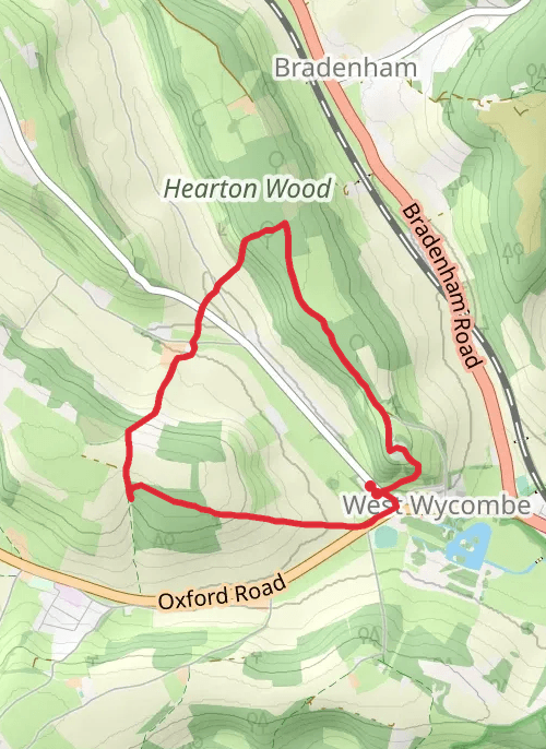 Hike on West Wycombe - Hearnton Wood and Great Cockshoots Wood mobile static map