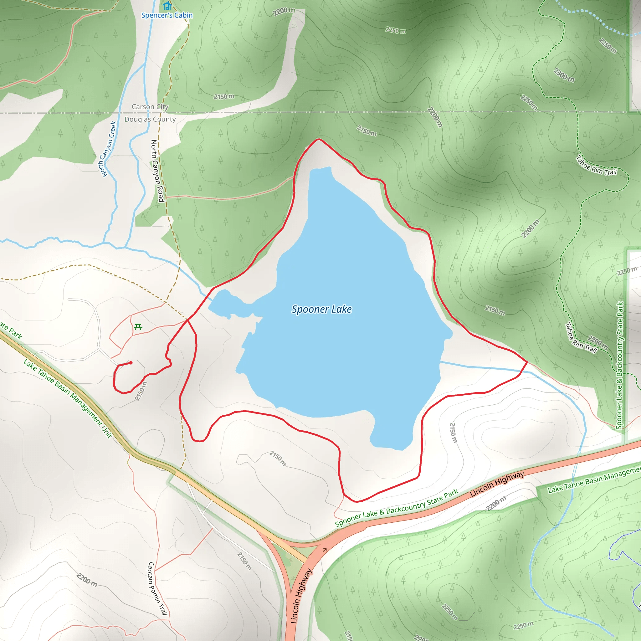 Spooner Lake Loop mobile static map