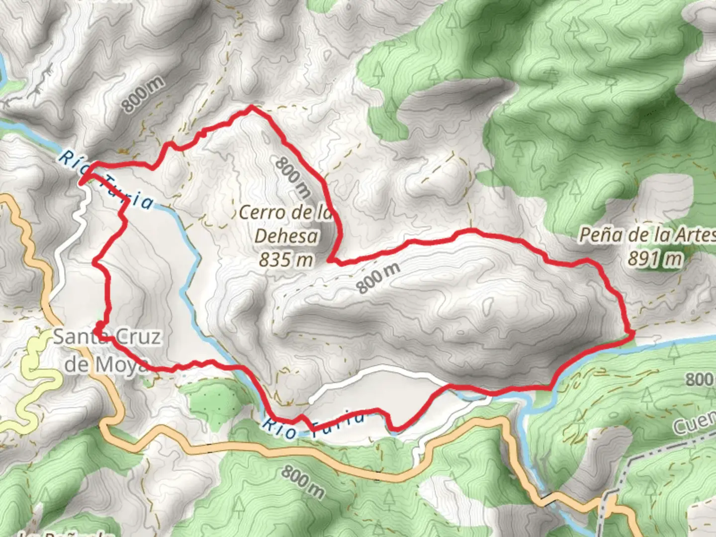 An image depicting the trail Paths of Castile - La Mancha PR CU 11 and its surrounding area.