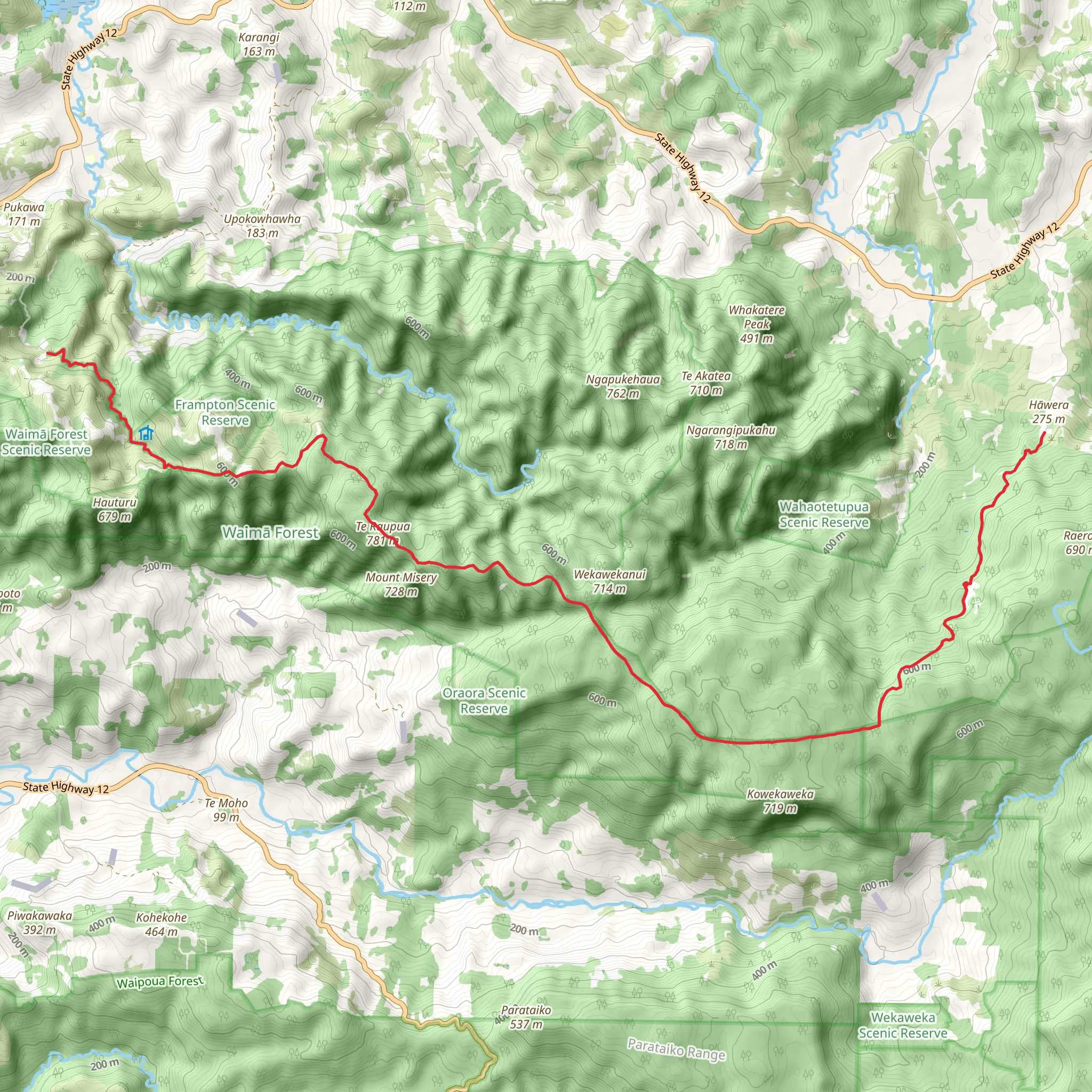 Waima Main Range Track mobile static map