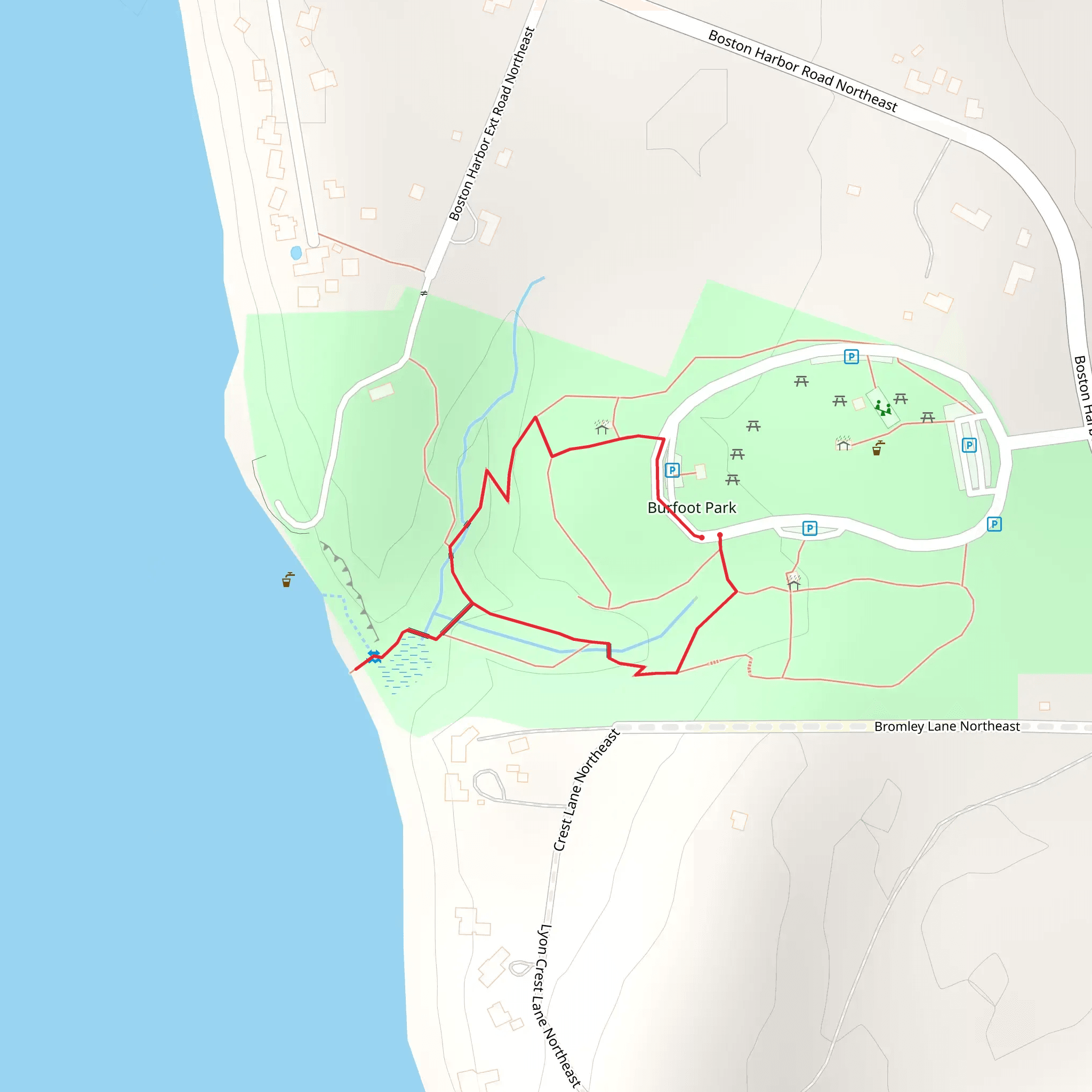 Burfoot Park Loop mobile static map