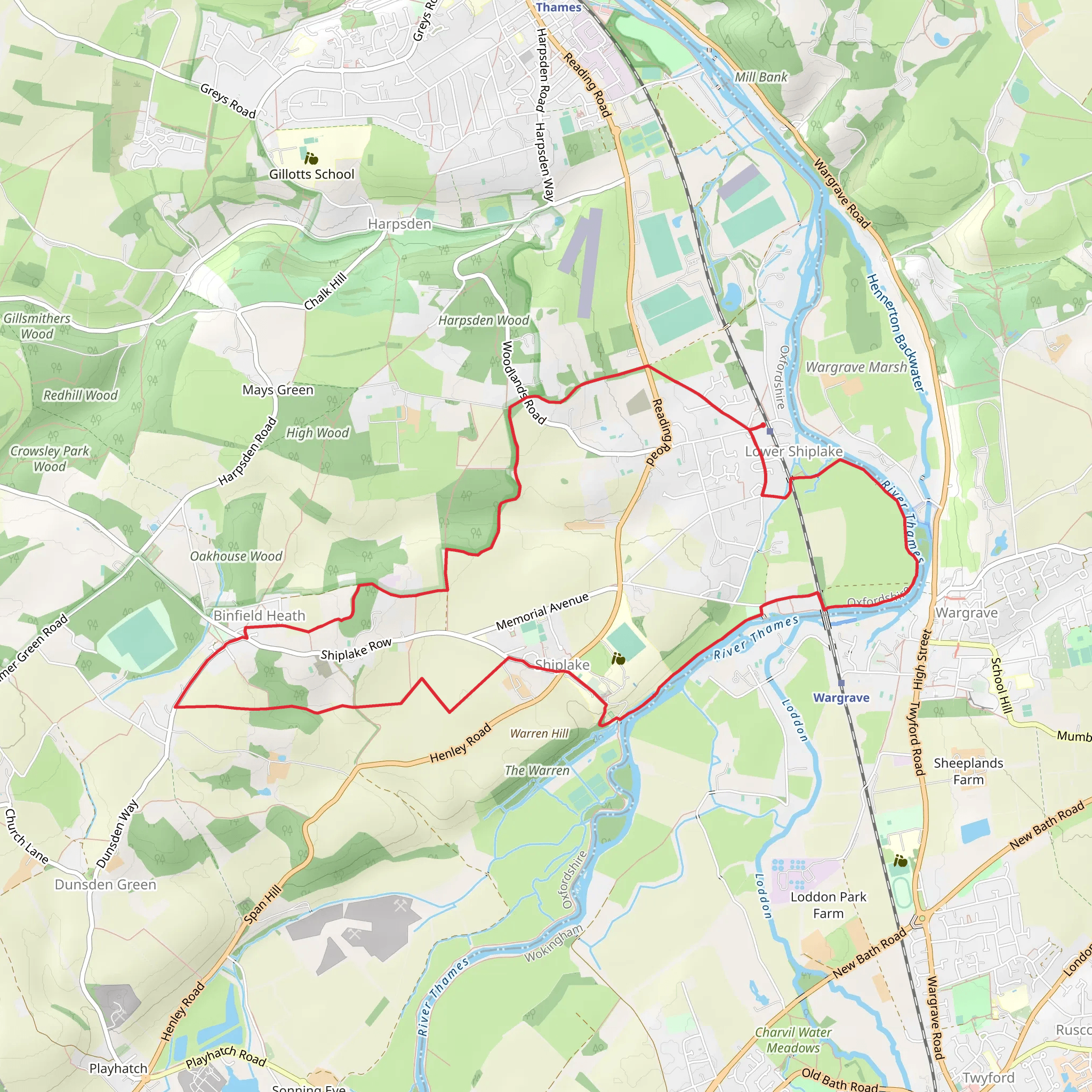 Shiplake Circular Walk mobile static map