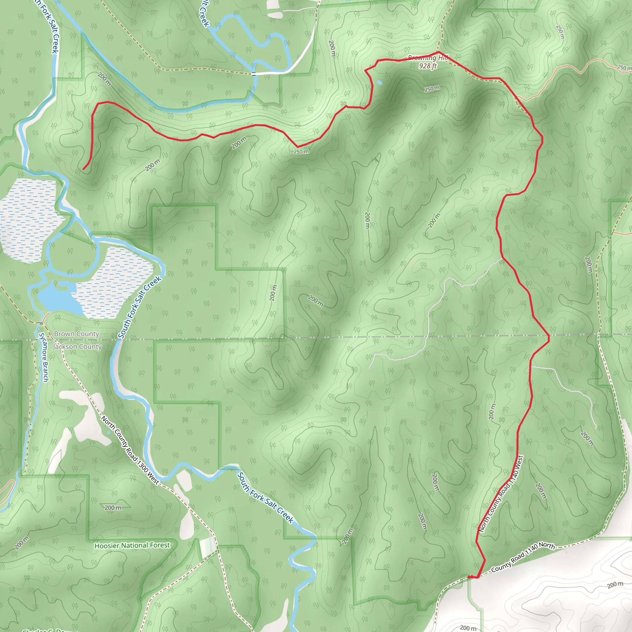 Middle Fork Salt Creek and Browning Hill mobile static map