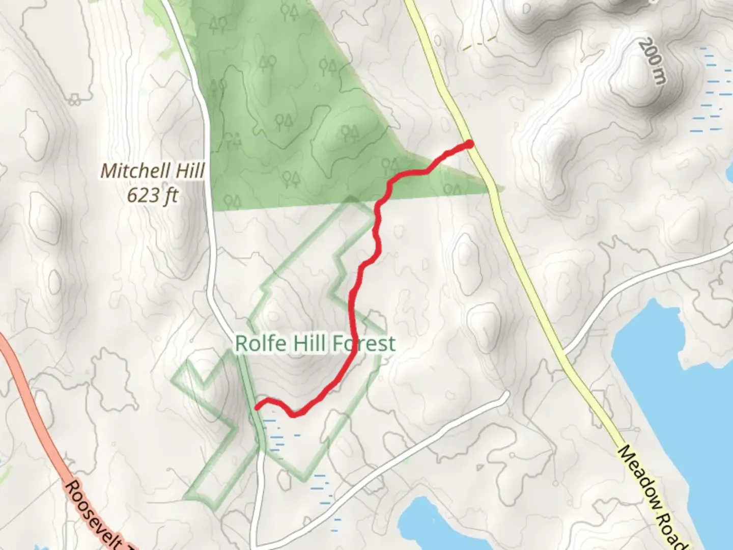 An image depicting the trail Rolfe Brook Trail and its surrounding area.