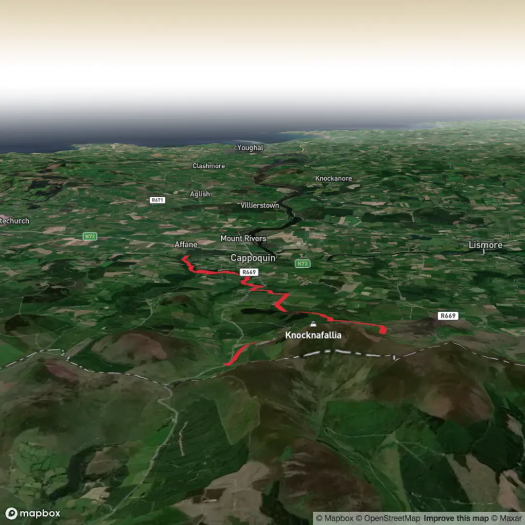 An image depicting the trail Byrne's Bridge to Cappoquin and its surrounding area.