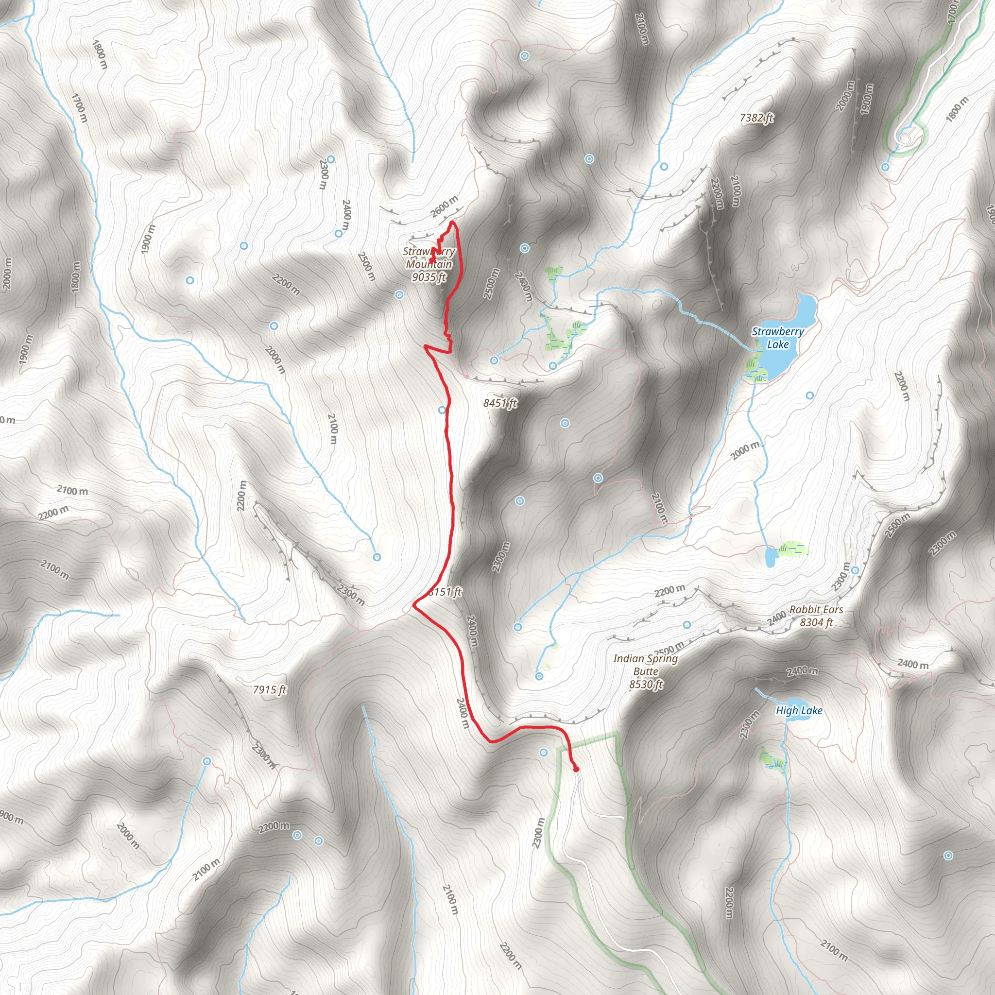Strawberry Mountain mobile static map