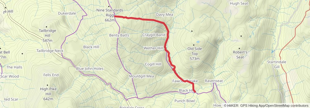 Coast to Coast Walk alt 7 Map