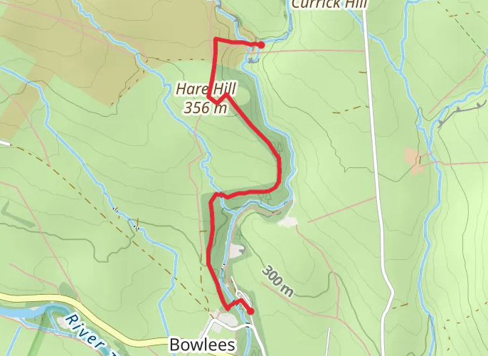 Flushiemere Beck Waterfall mobile static map
