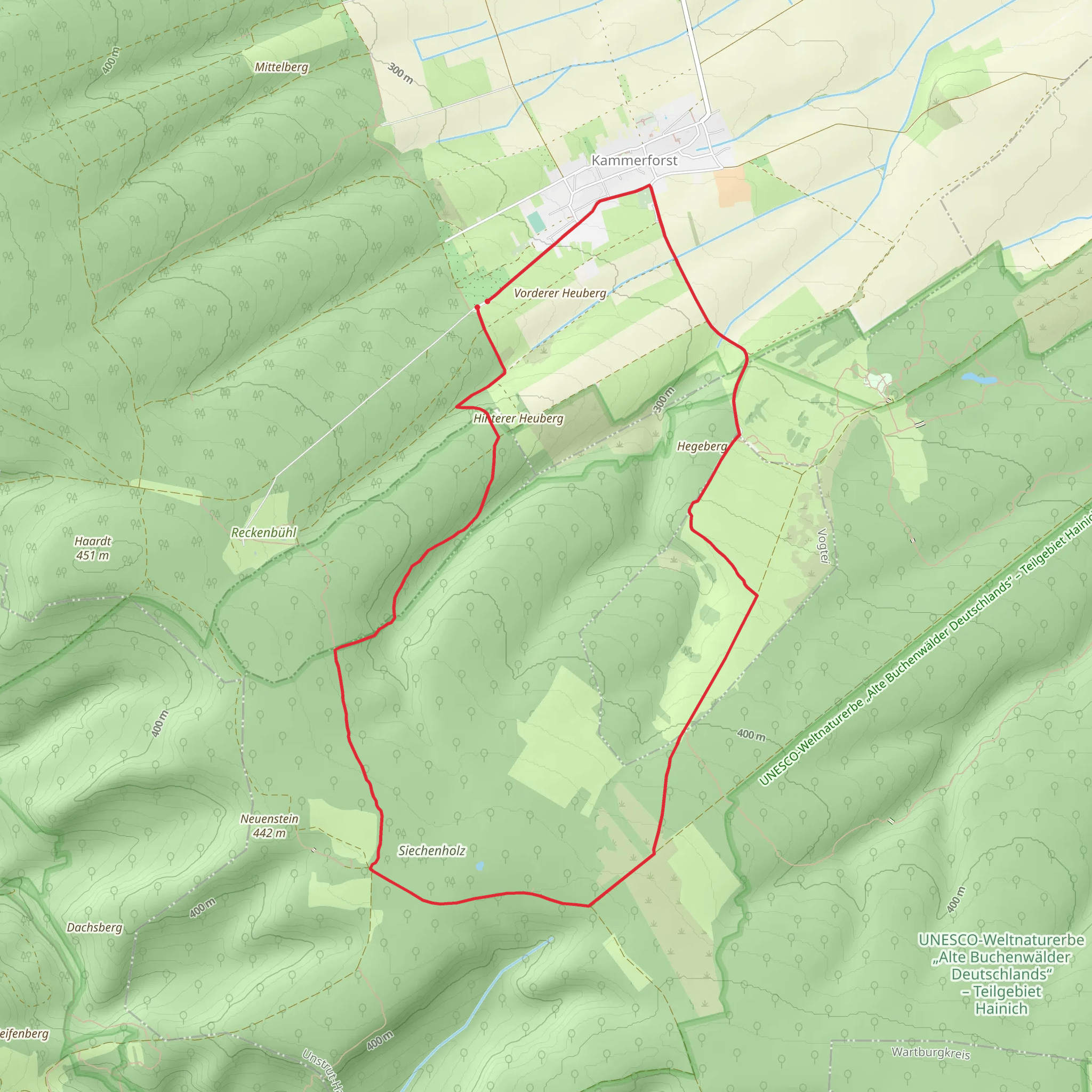 Betteleichenweg and Saugraben Weg mobile static map