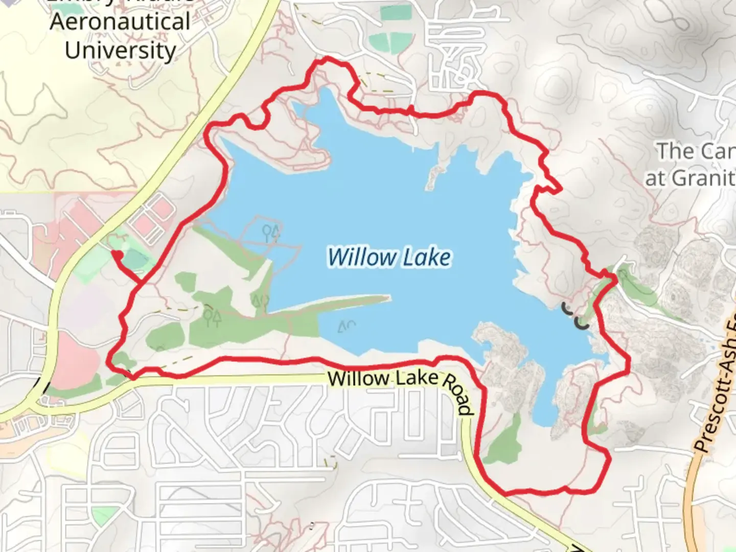 An image depicting the trail Willow Lake Loop and its surrounding area.
