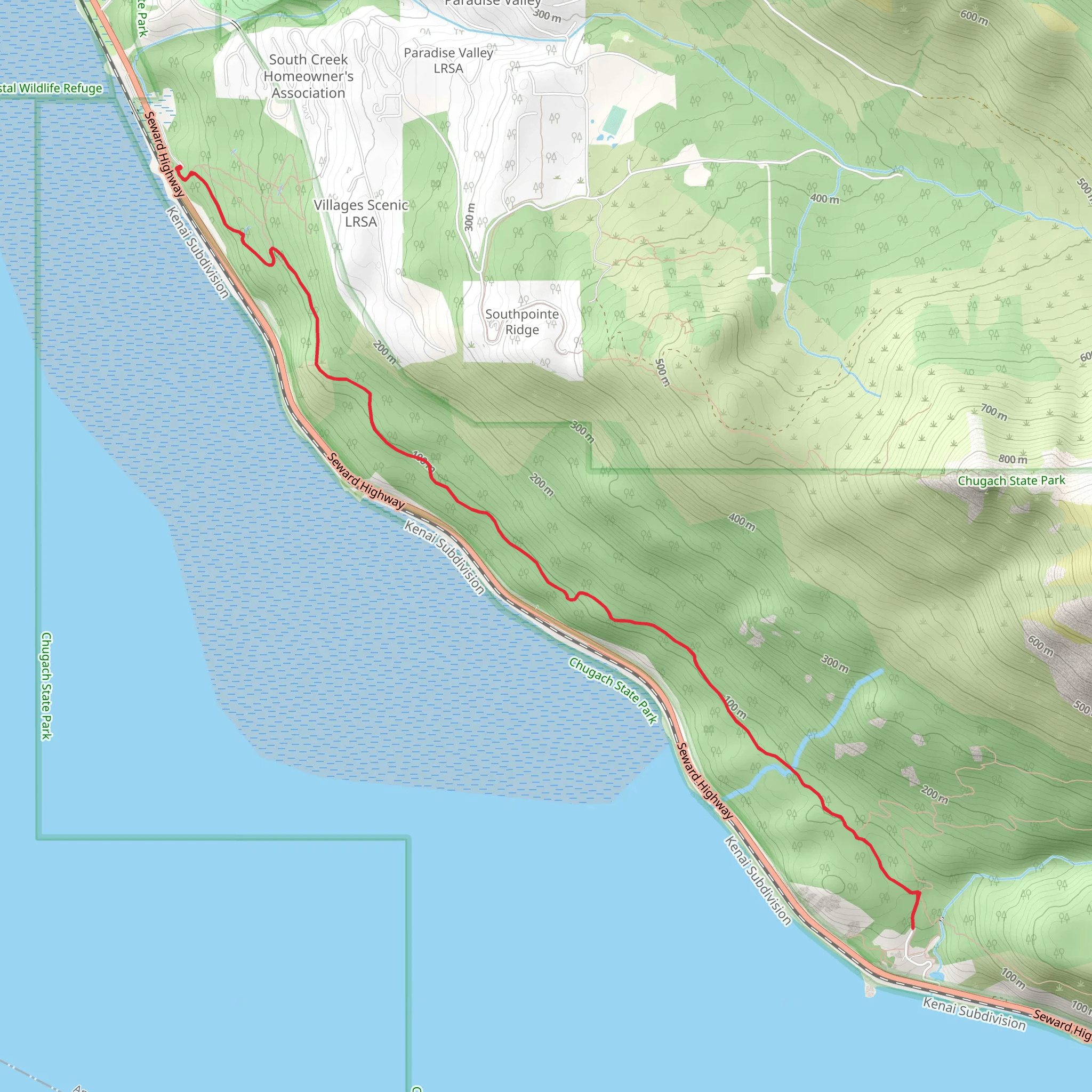 Turnagain Arm Trail mobile static map