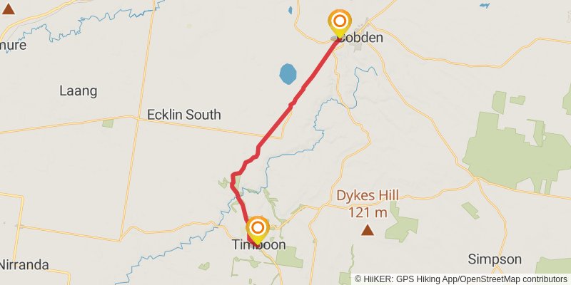 Camperdown to Timboon Rail Trail stage 2 Map