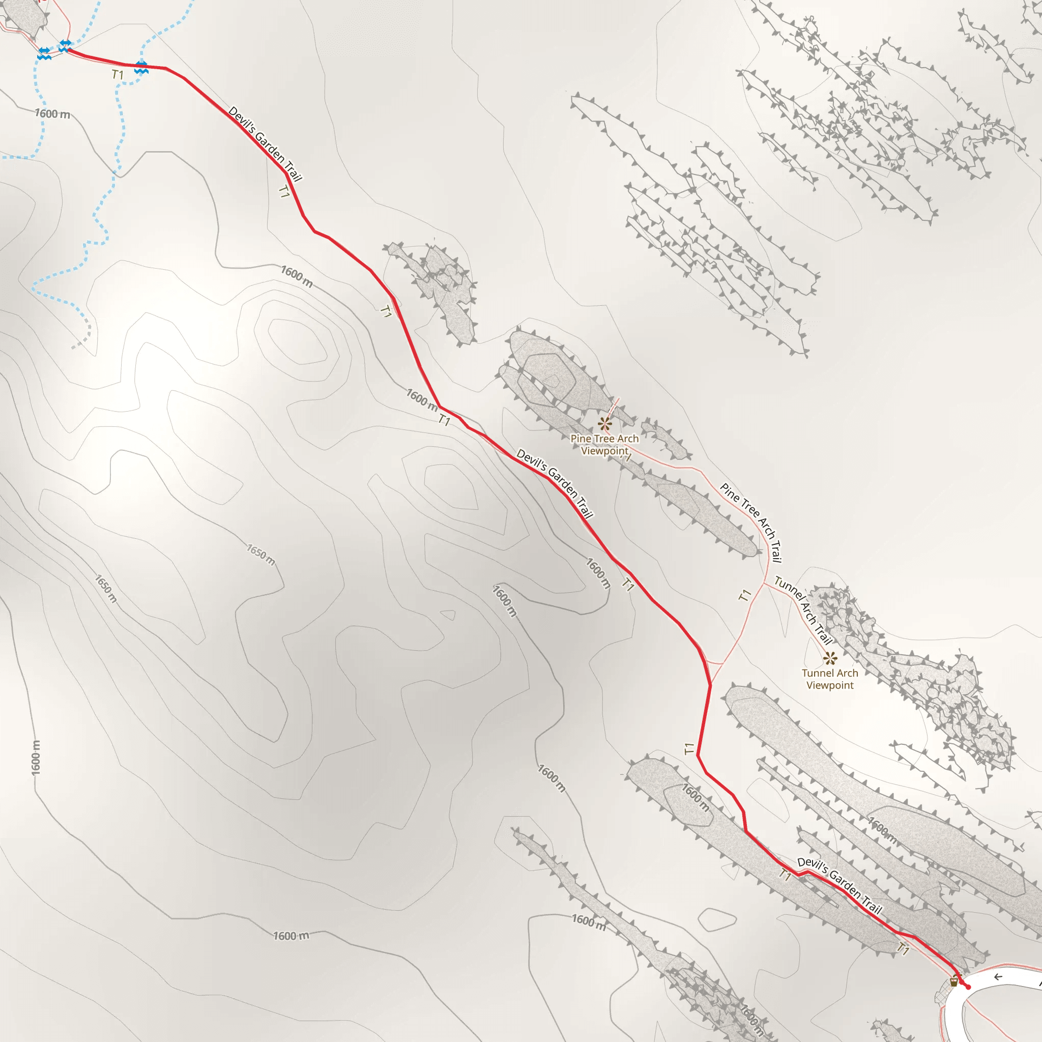 Devils Garden Main Trail mobile static map