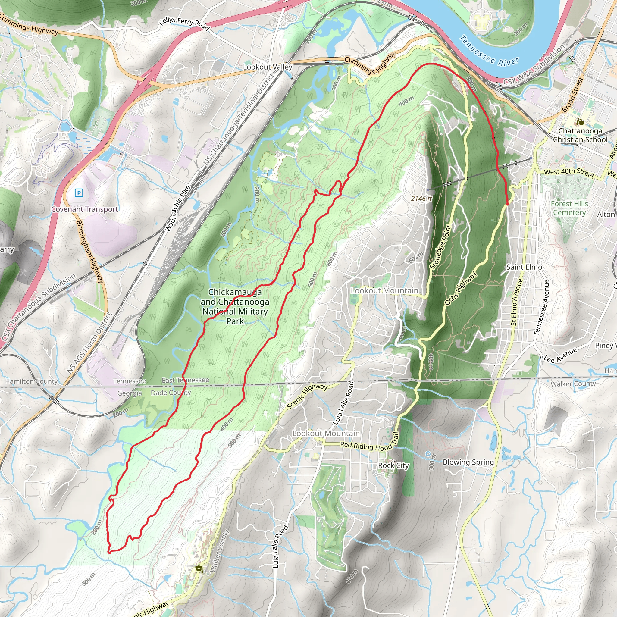 Upper and Lower Truck Trail via Guild Trail mobile static map