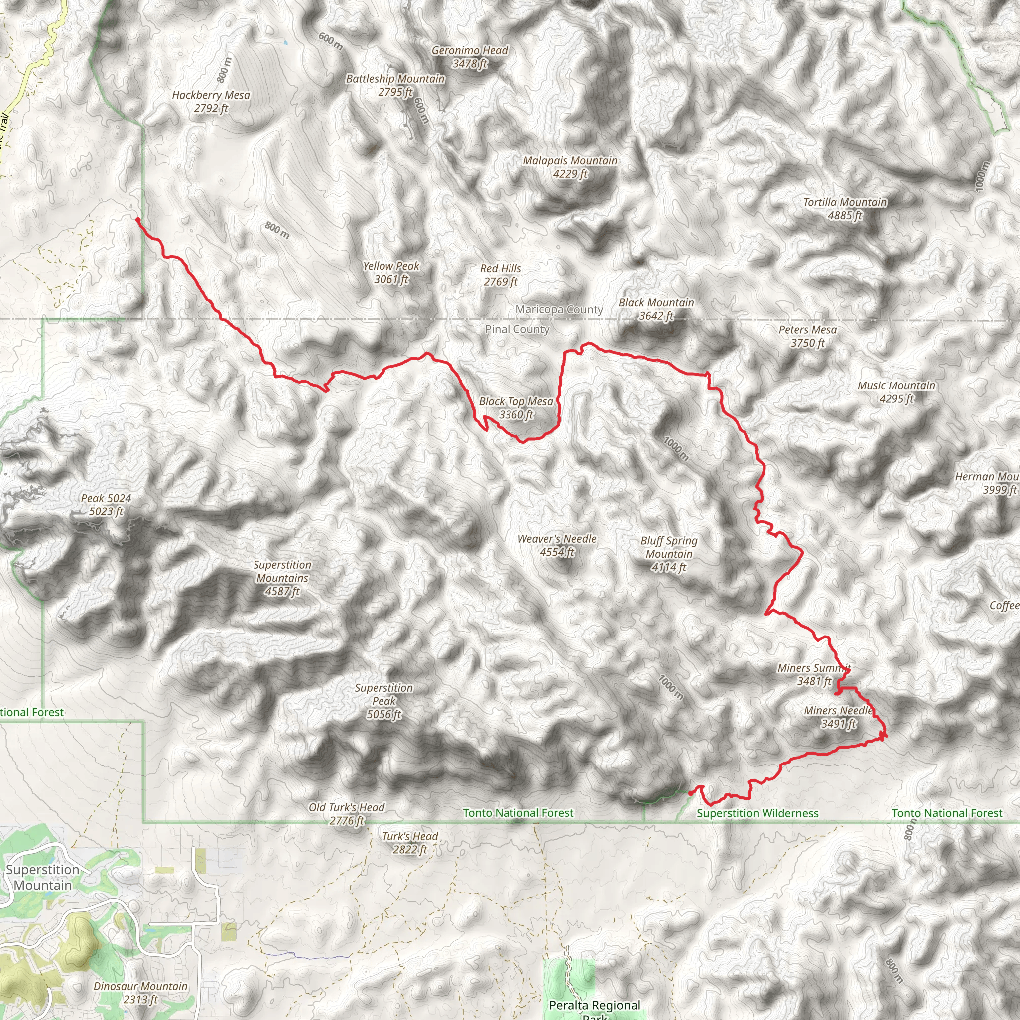 Dutchman Trail mobile static map