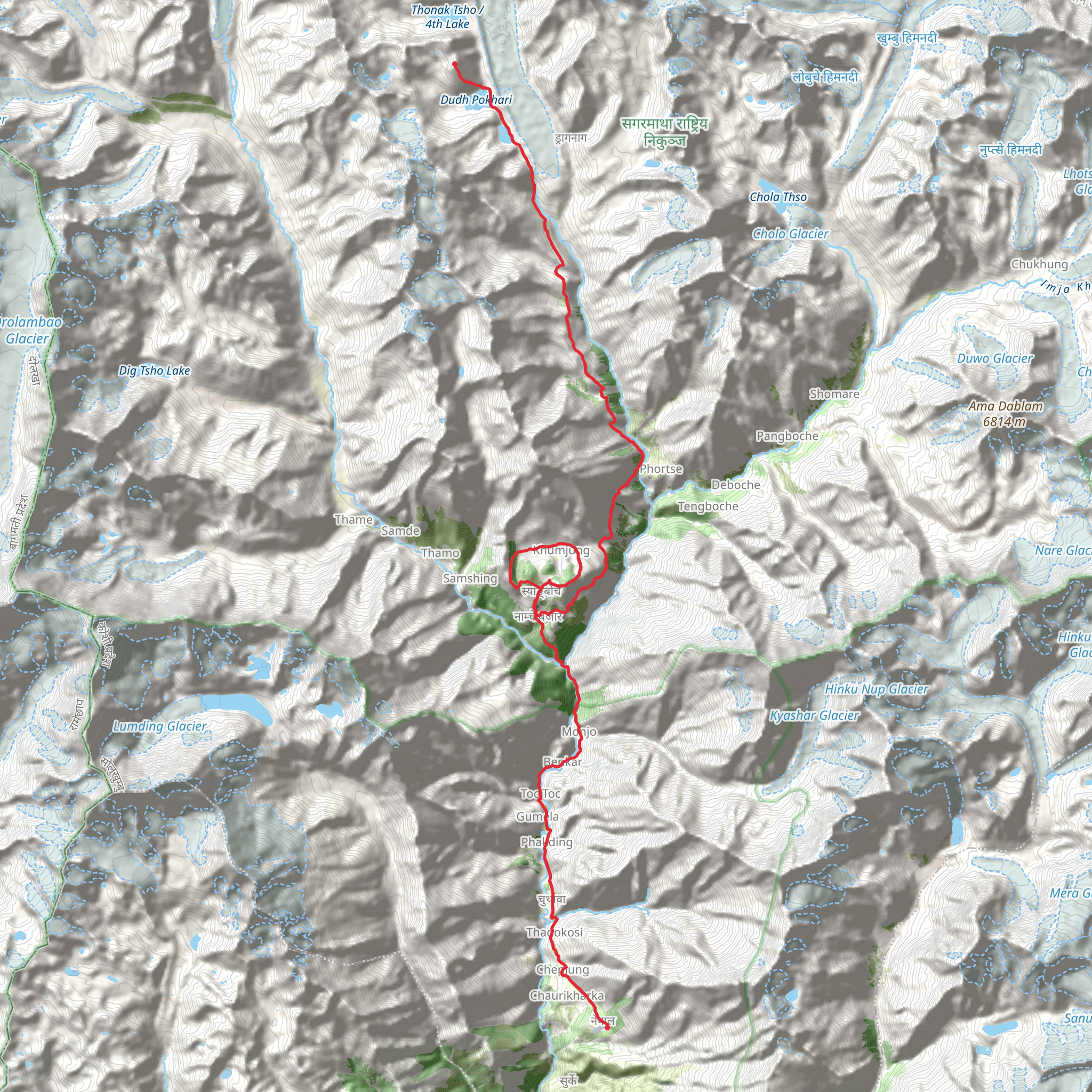 Gokyo Lakes Trek mobile static map