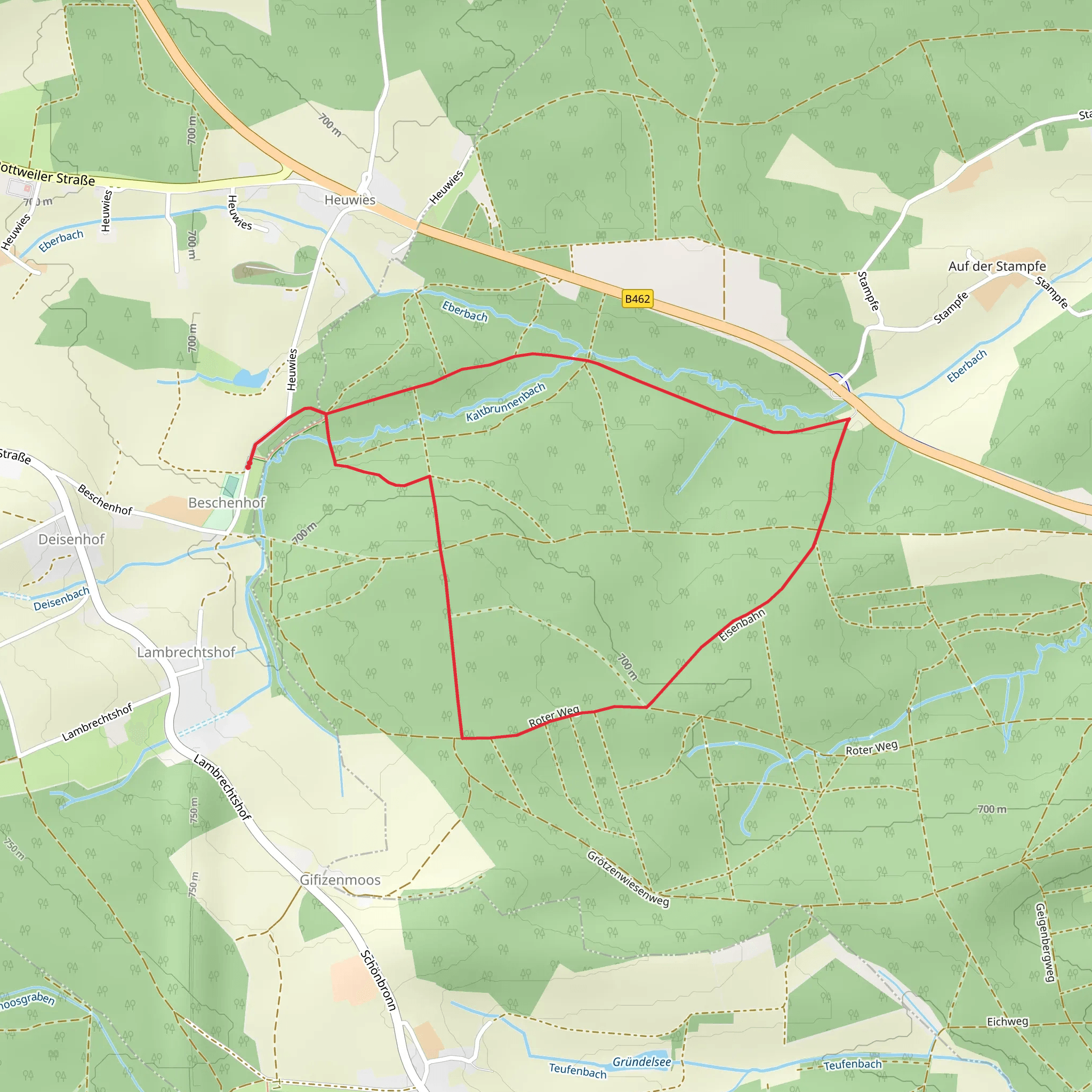Kaltbrunnenbach Loop from Beschenhof mobile static map