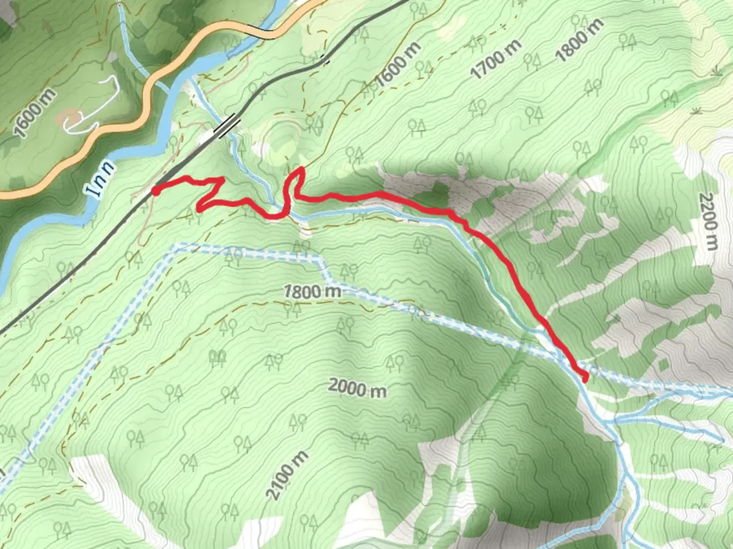 An image depicting the trail Val Tantermozza and its surrounding area.