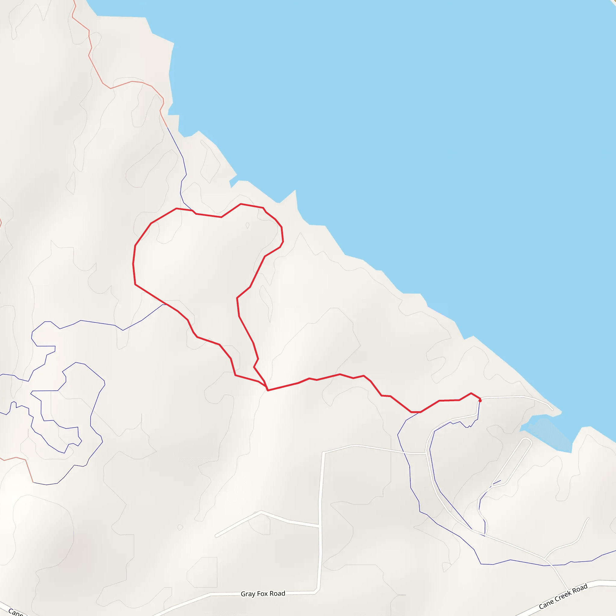 Cane Creek Lake and Delta View Loop Trail mobile static map