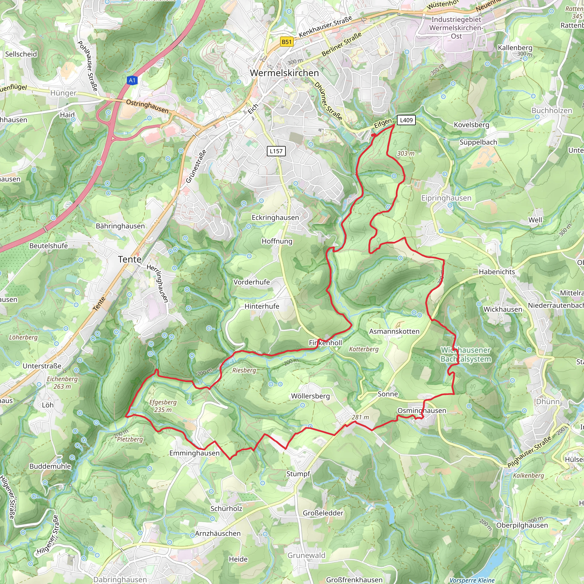 Epringhausen and Efgesberg Loop mobile static map