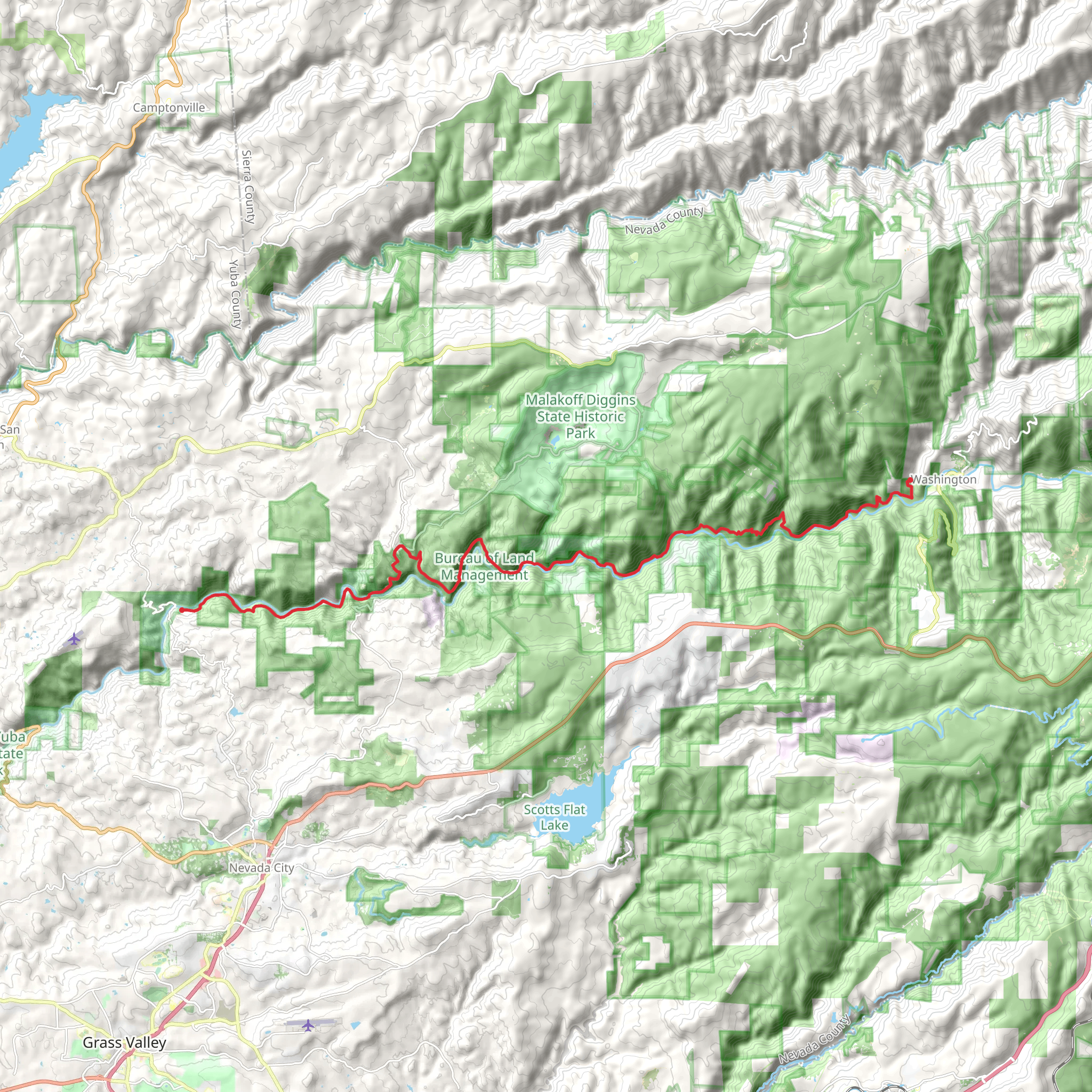 South Yuba Trail mobile static map