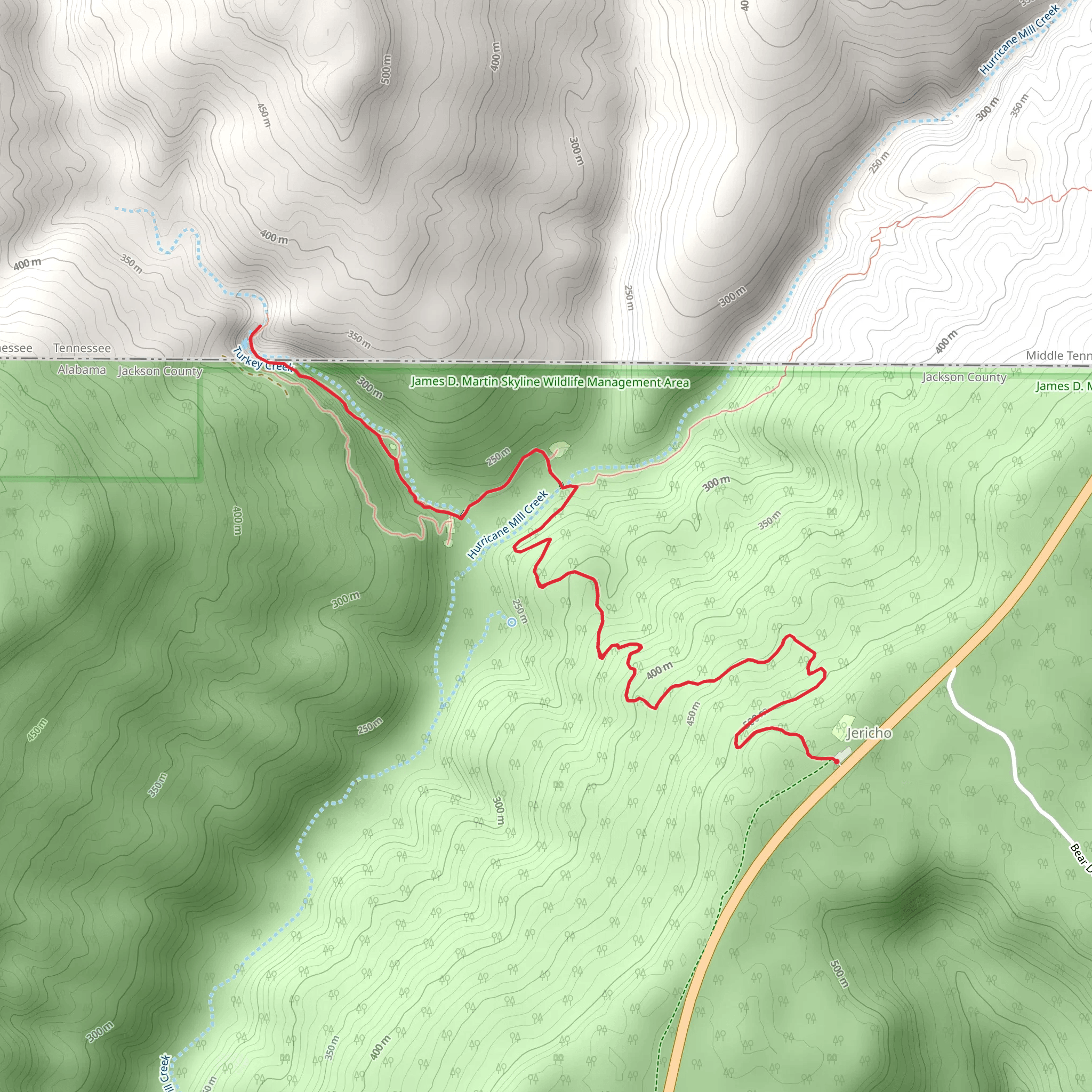 Walls Of Jericho Trail mobile static map