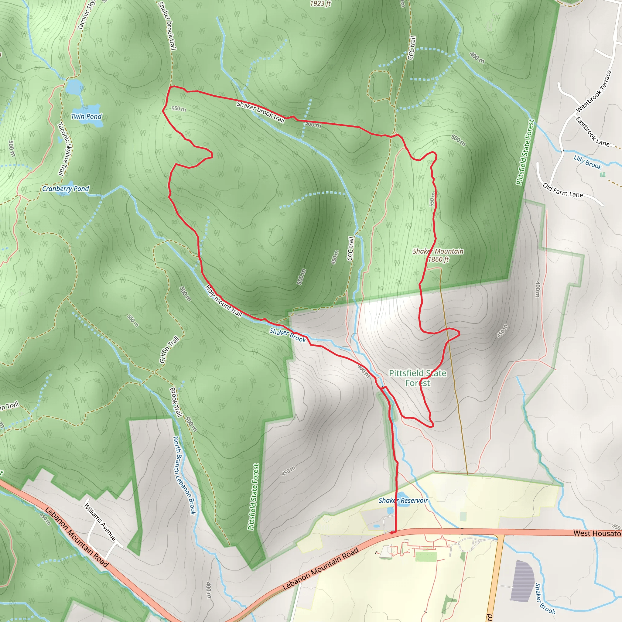 Shaker Reservoir and Mountain mobile static map