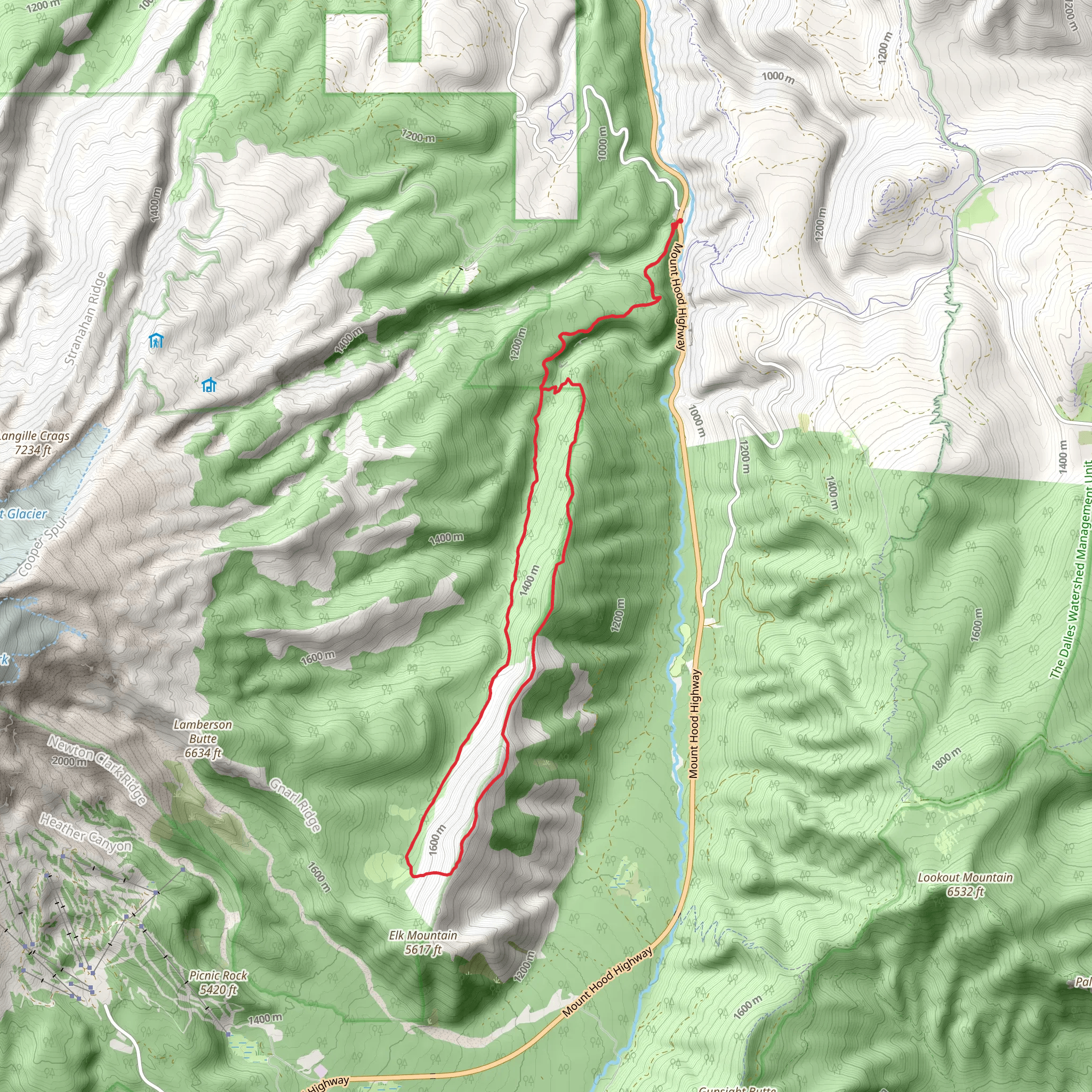 Elk Meadows and Bluegrass Ridge Loop Trail mobile static map