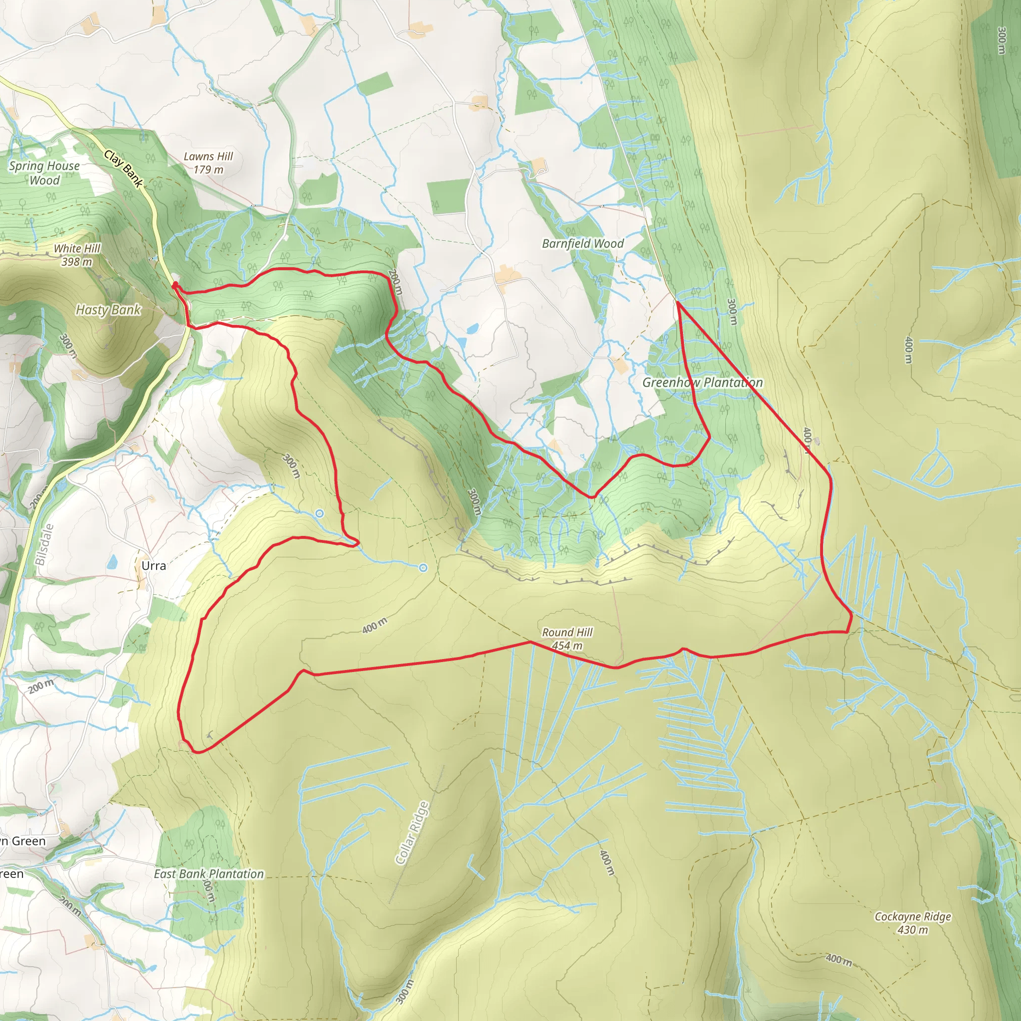 Clay Bank Top, Round Hill and Greenhow Plantation Loop mobile static map