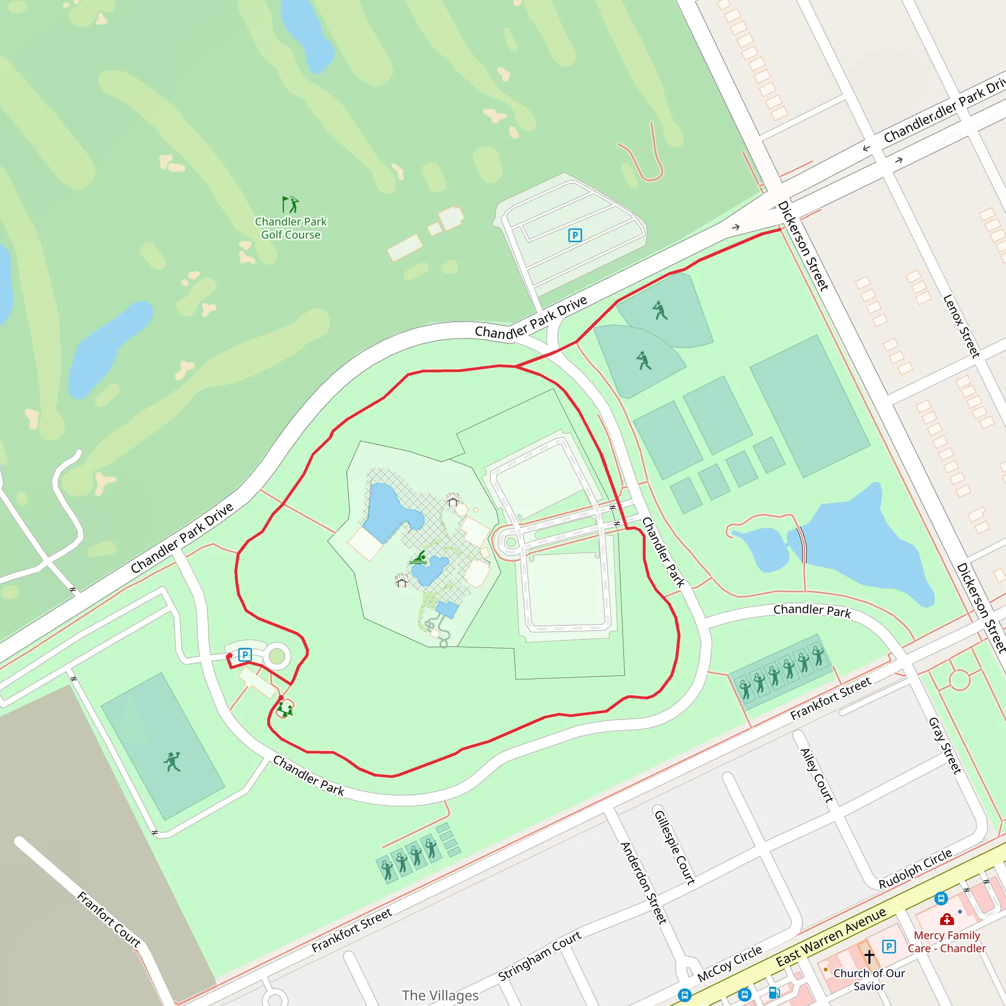 Chandler Park Loop mobile static map