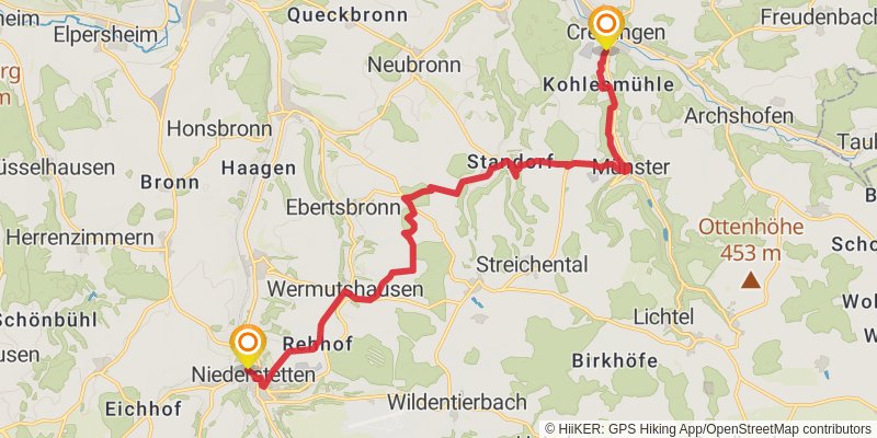 Jakobsweg Main-Taubertal stage 9 Map