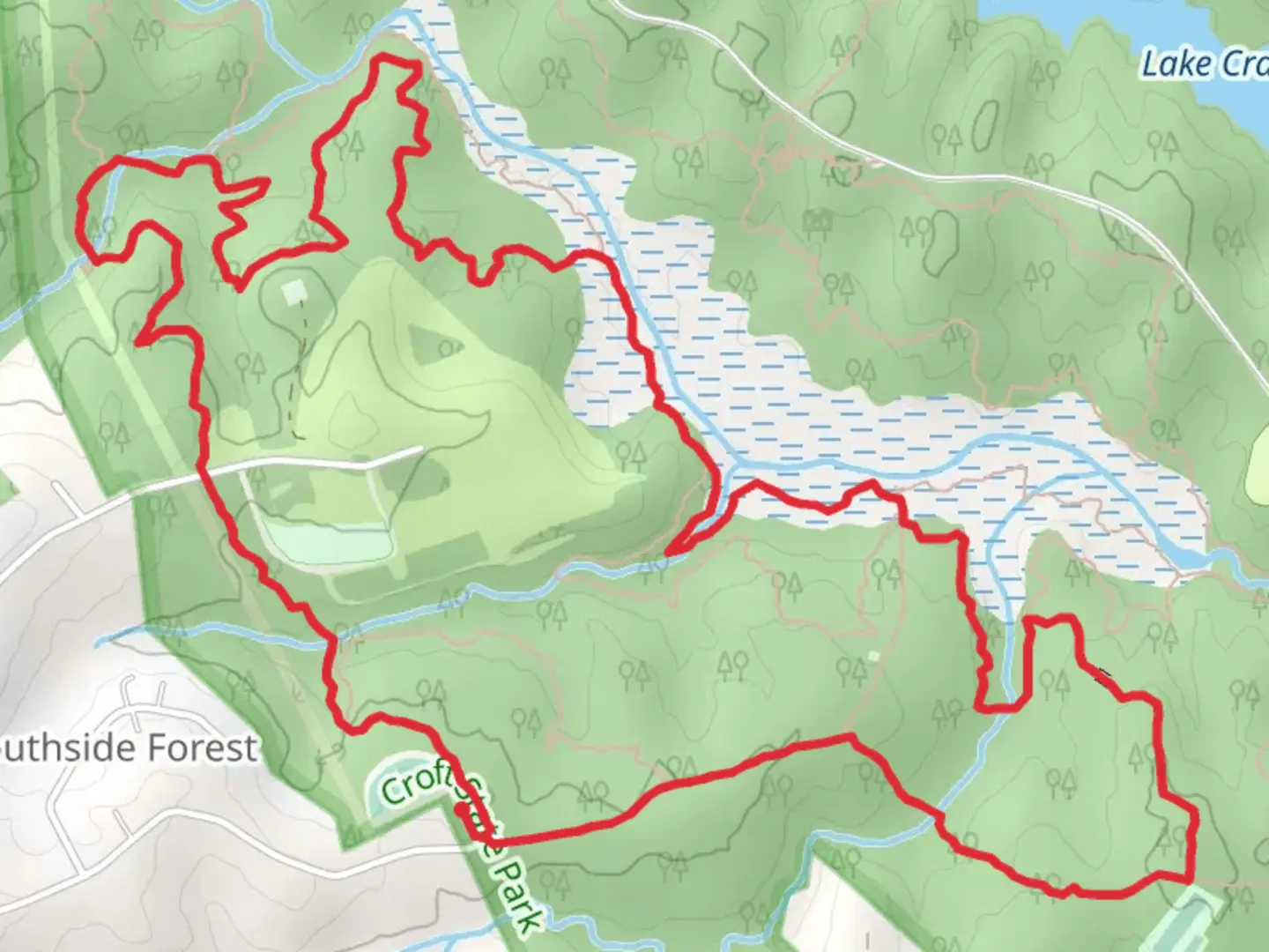 An image depicting the trail Southside Loop - High and Dry - Lizard Trail and its surrounding area.