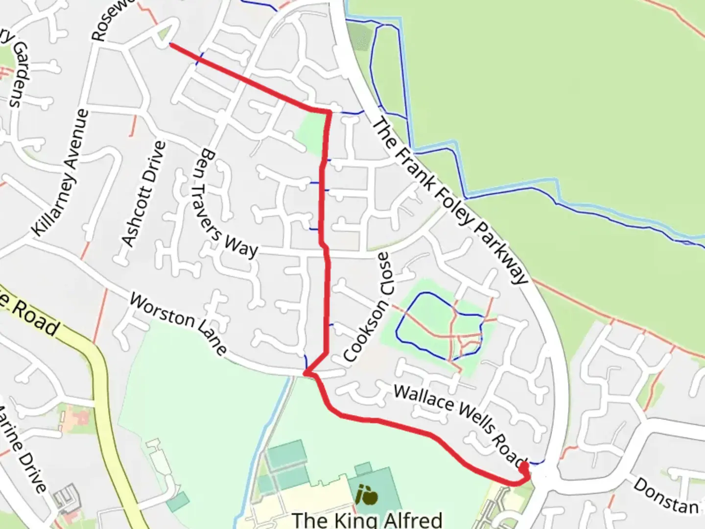 An image depicting the trail Worston Lane Walk and its surrounding area.