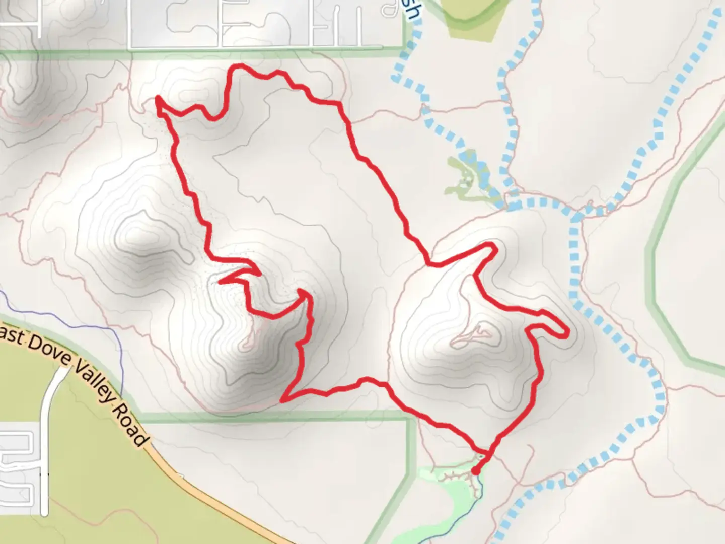 An image depicting the trail Ocotillo, Ridgeback and Sidewinder Loop Trail and its surrounding area.