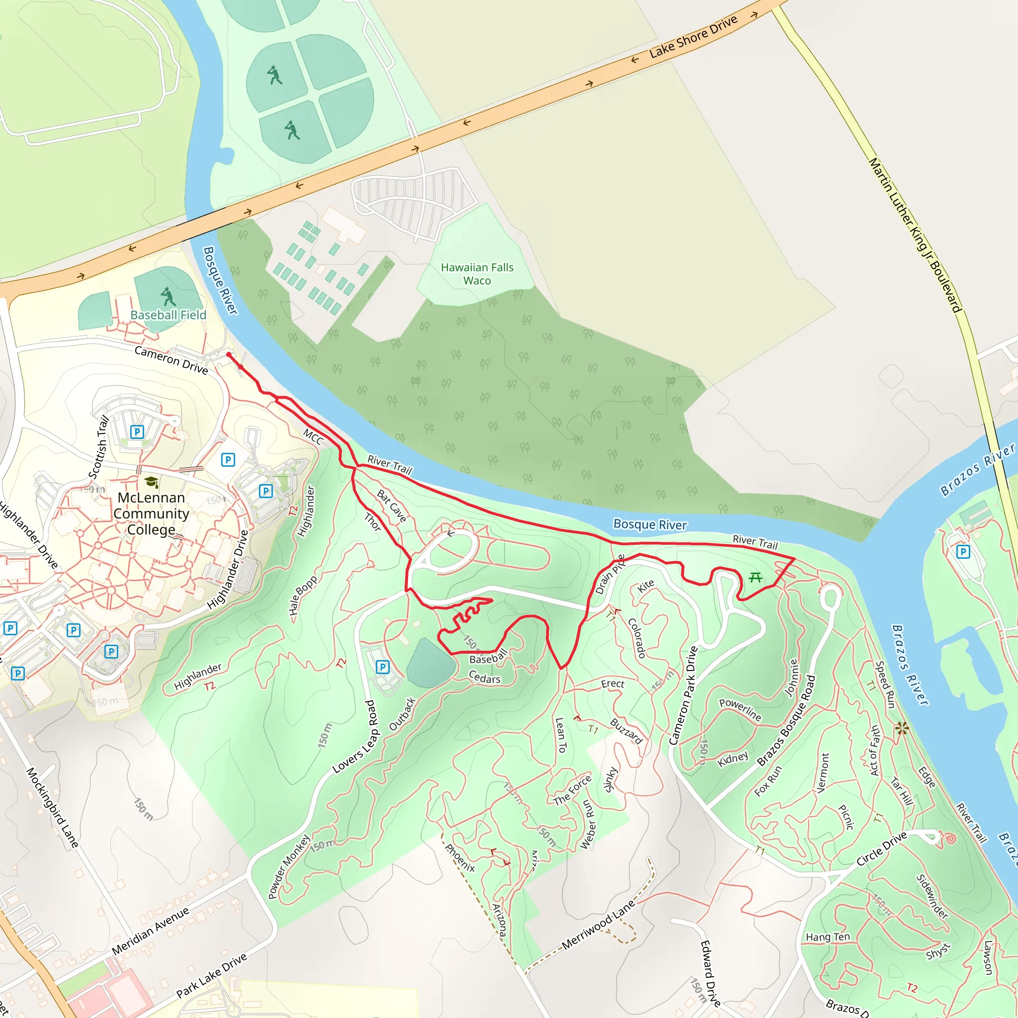 River Trail, Drain Pipe and Thor Loop mobile static map
