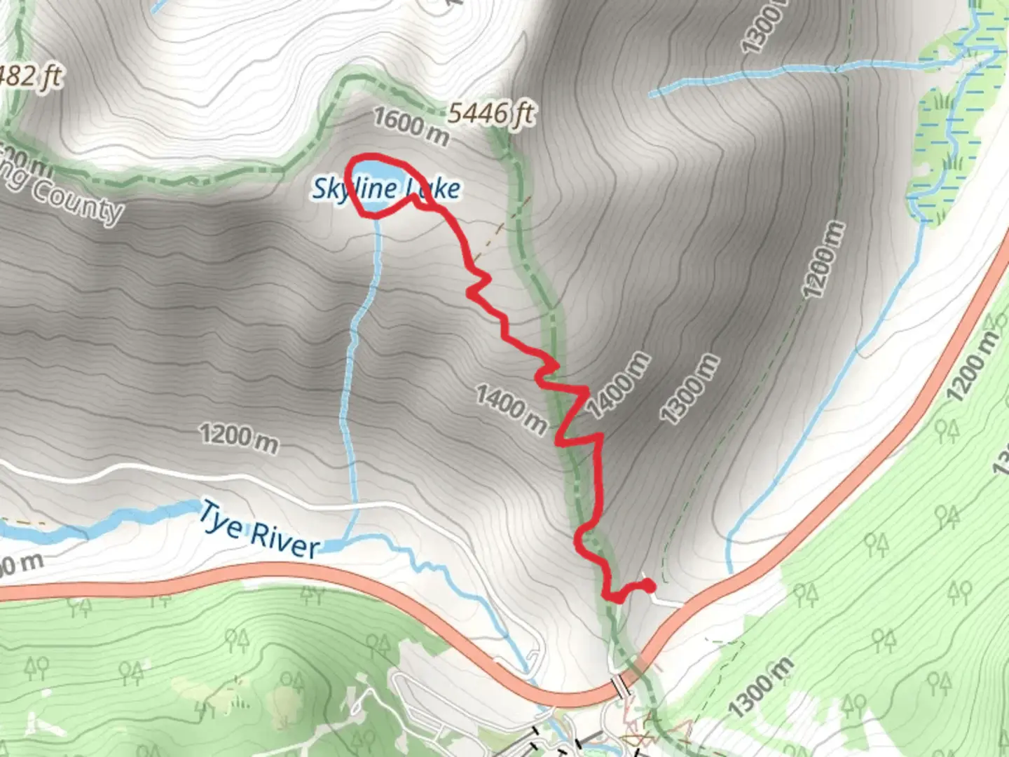 An image depicting the trail Skyline Lake Loop and its surrounding area.