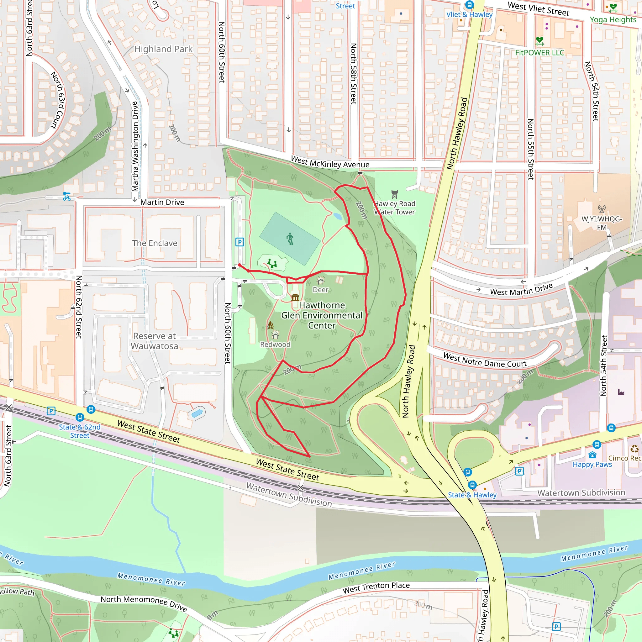 Hawthorne Glen Environmental Center Loop mobile static map