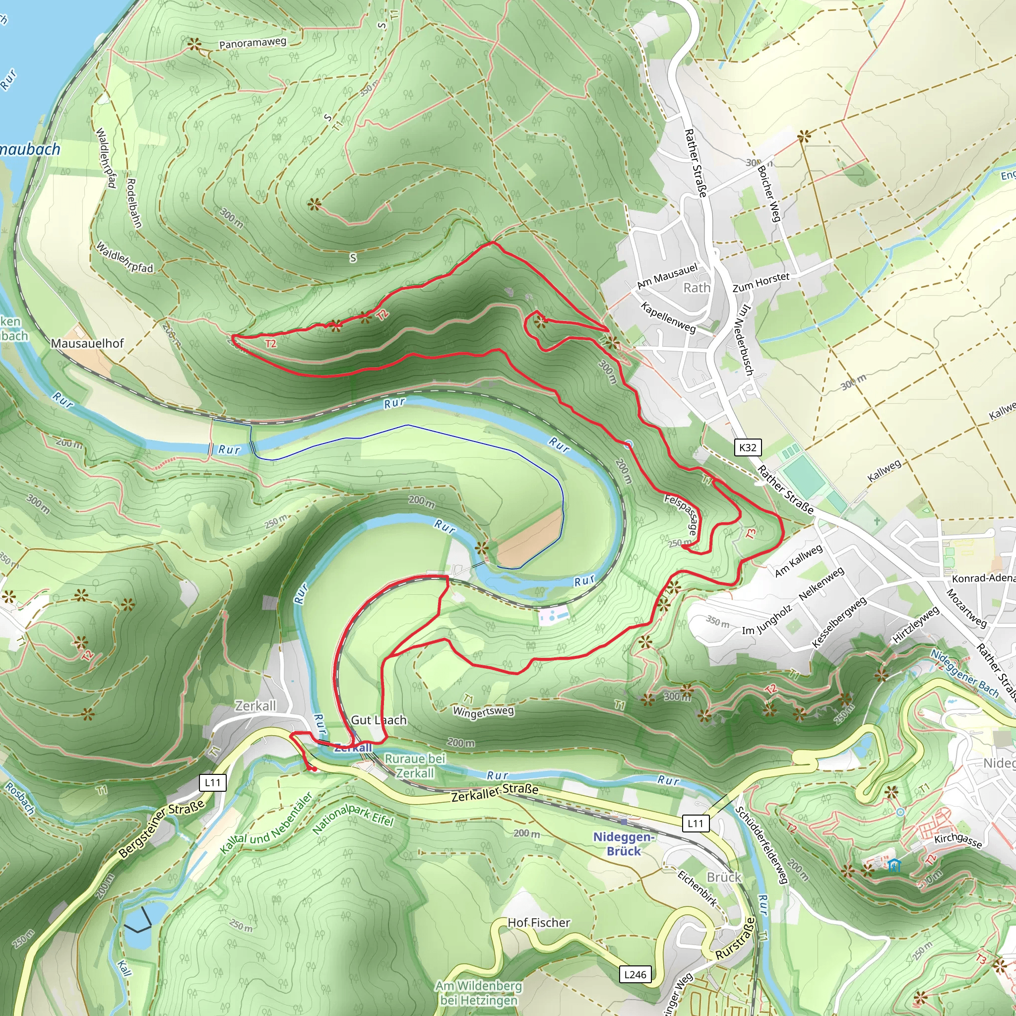 Neuenhof, Einsiedler Klamm and Eugenienstein Loop mobile static map