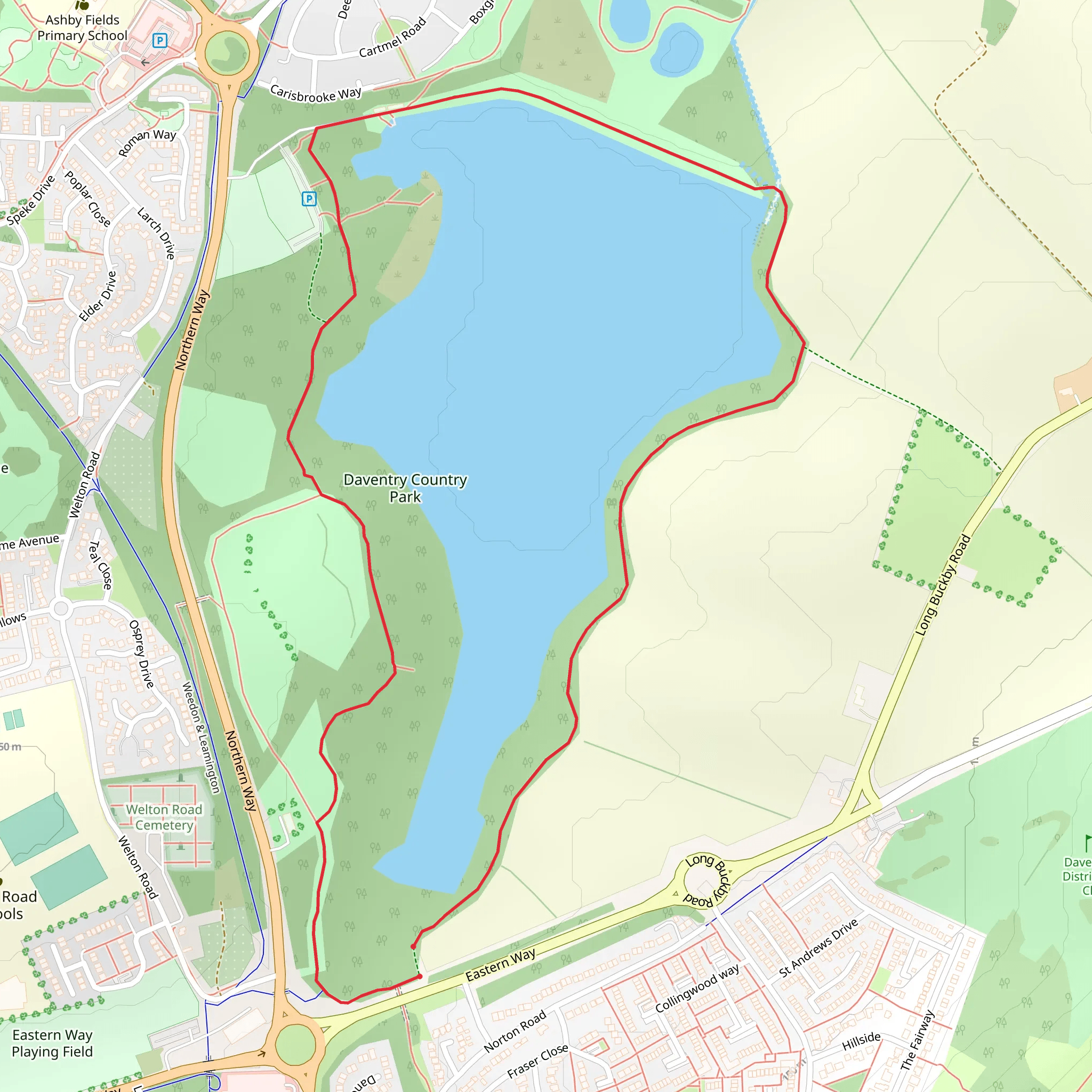 Daventry Country Park mobile static map