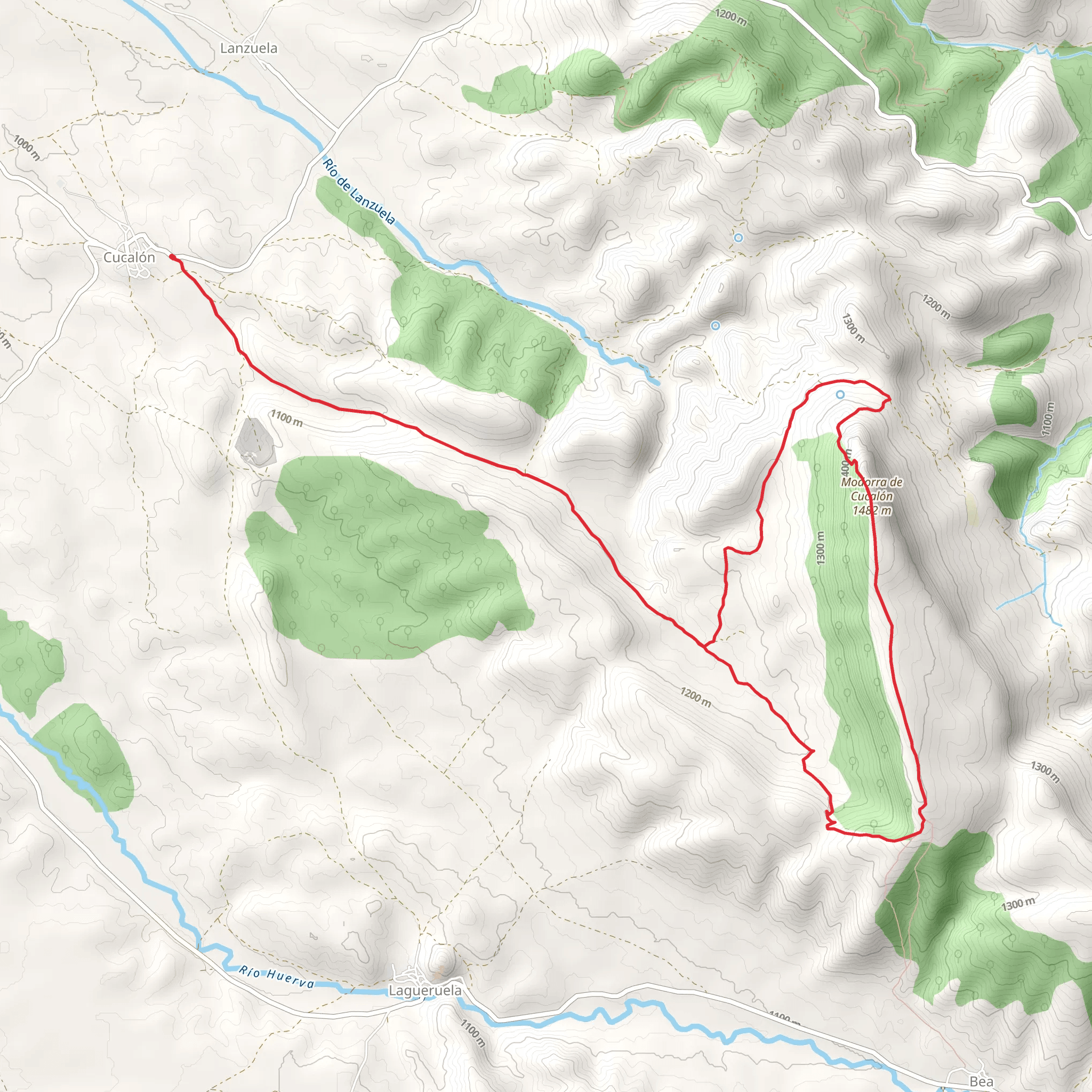 Ascent to Modorra de Cucalón PR TE 43 mobile static map