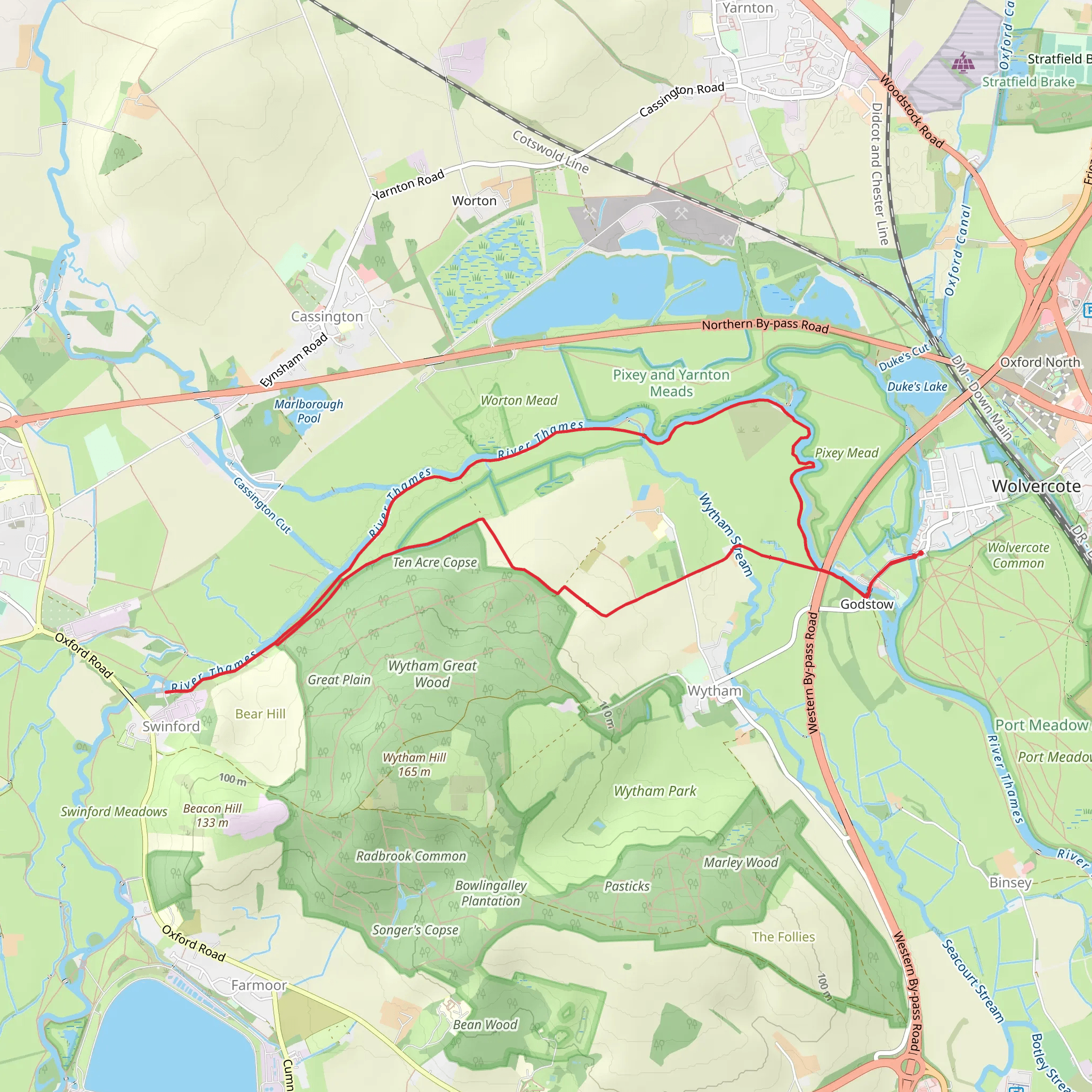 Swinford Bridge from Lower Wolvercote mobile static map