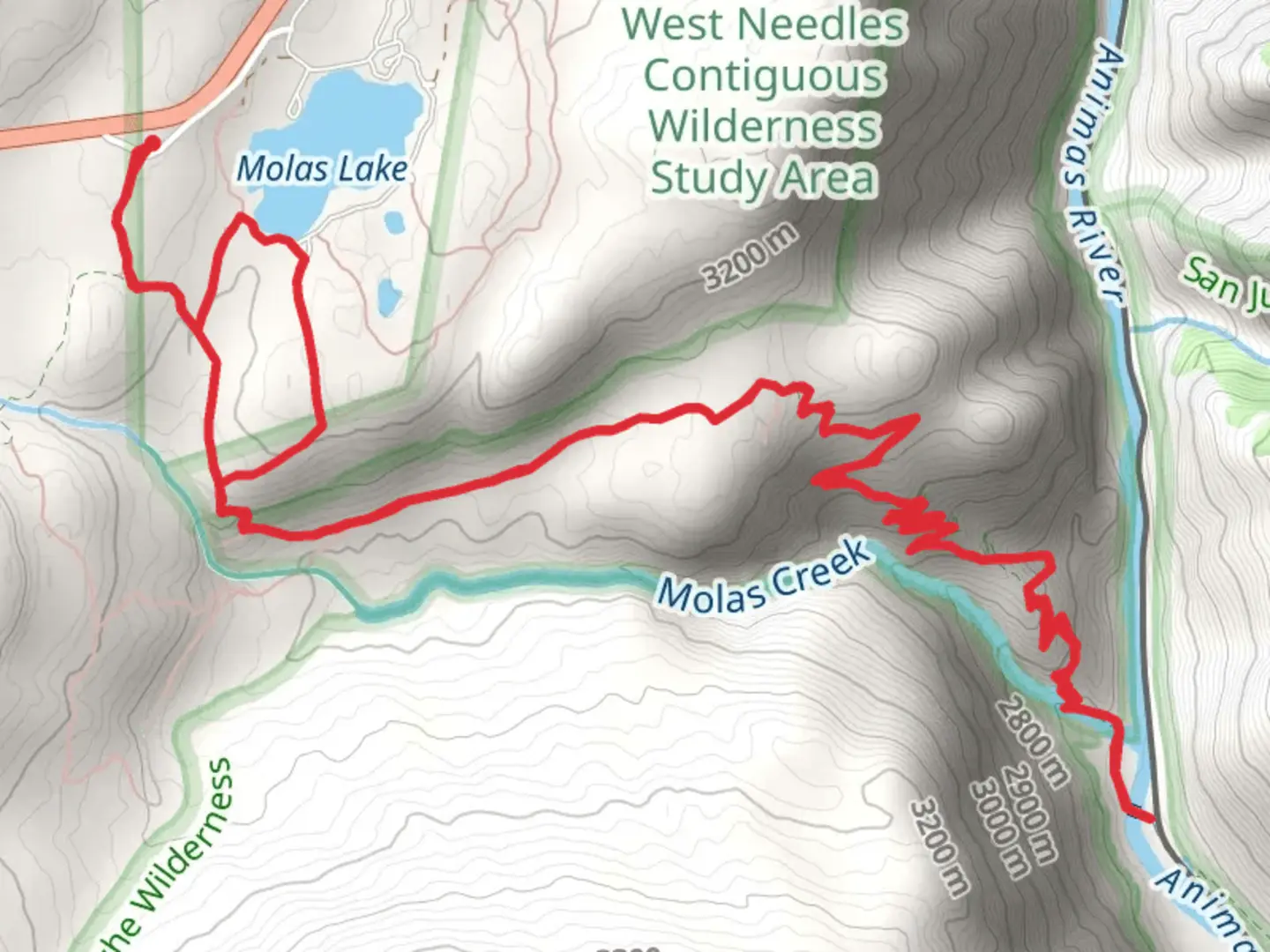 An image depicting the trail Molas Lake - Colorado Trail and its surrounding area.