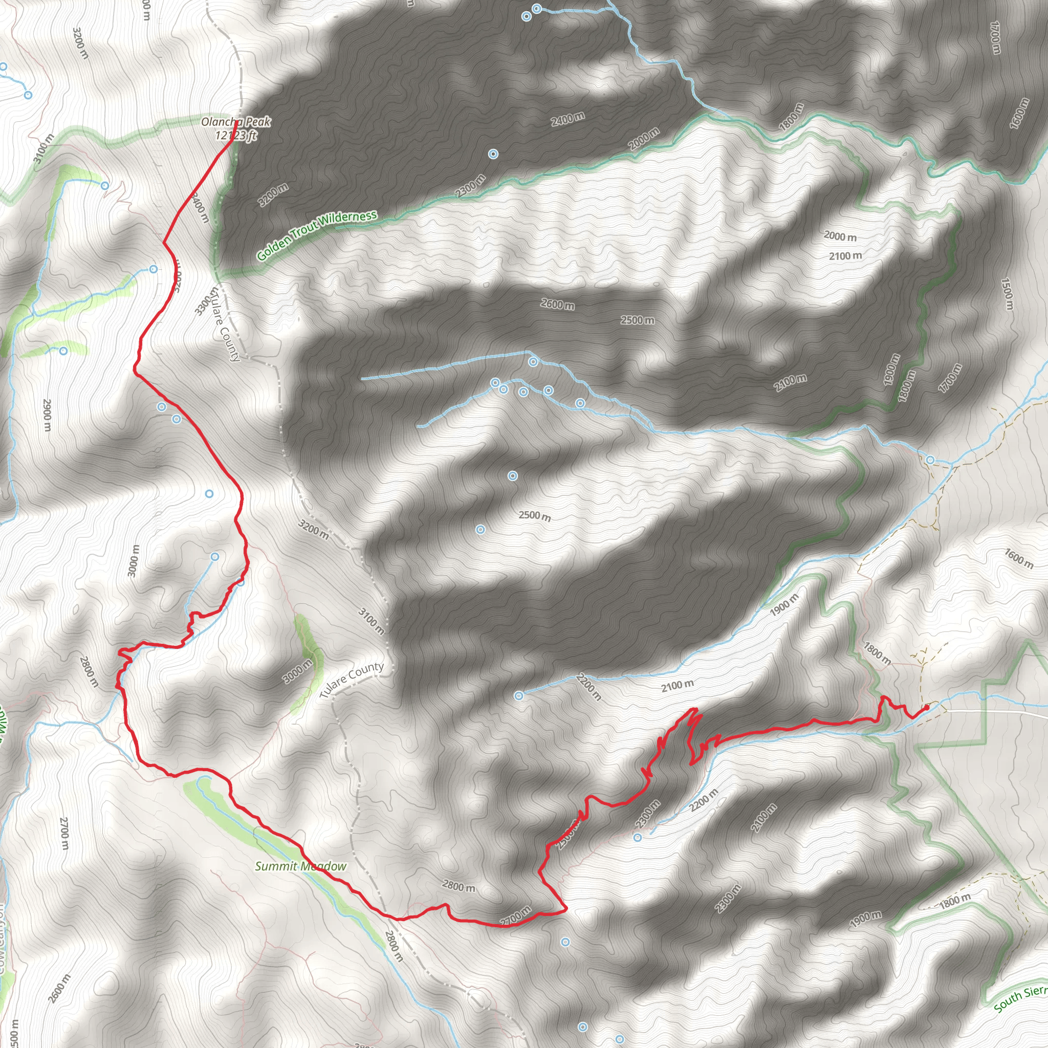 Olancha Peak via Olancha Pass Trail mobile static map